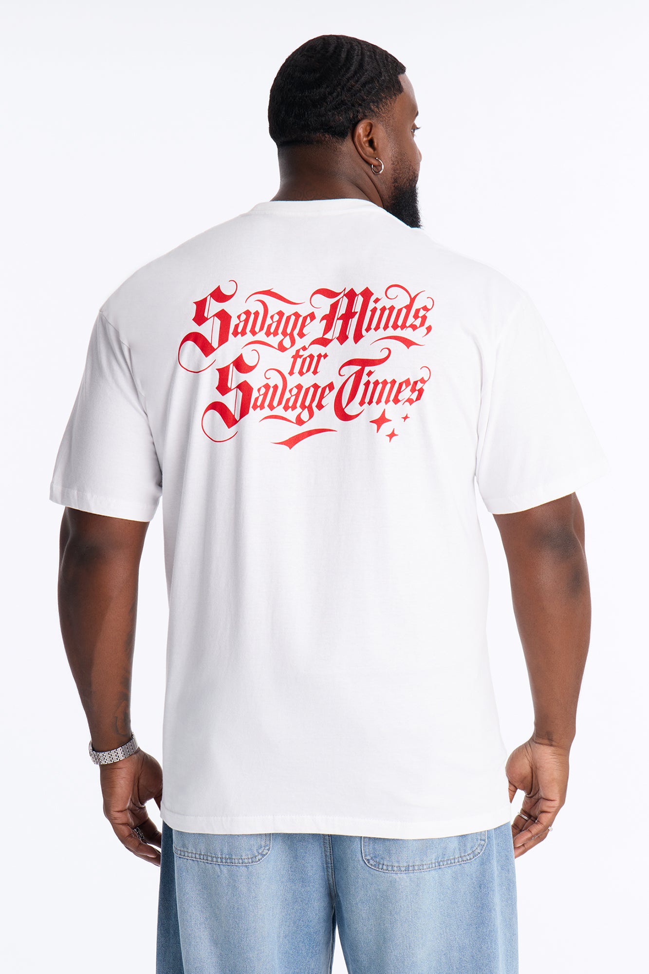 Savage Minds Oversized Short Sleeve Tee - White