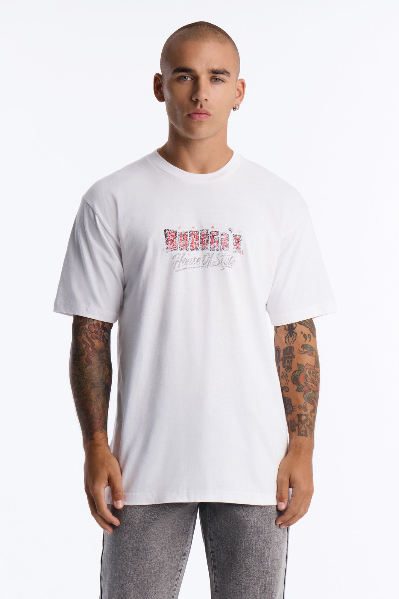 House Of Style Oversized Short Sleeve Tee - White