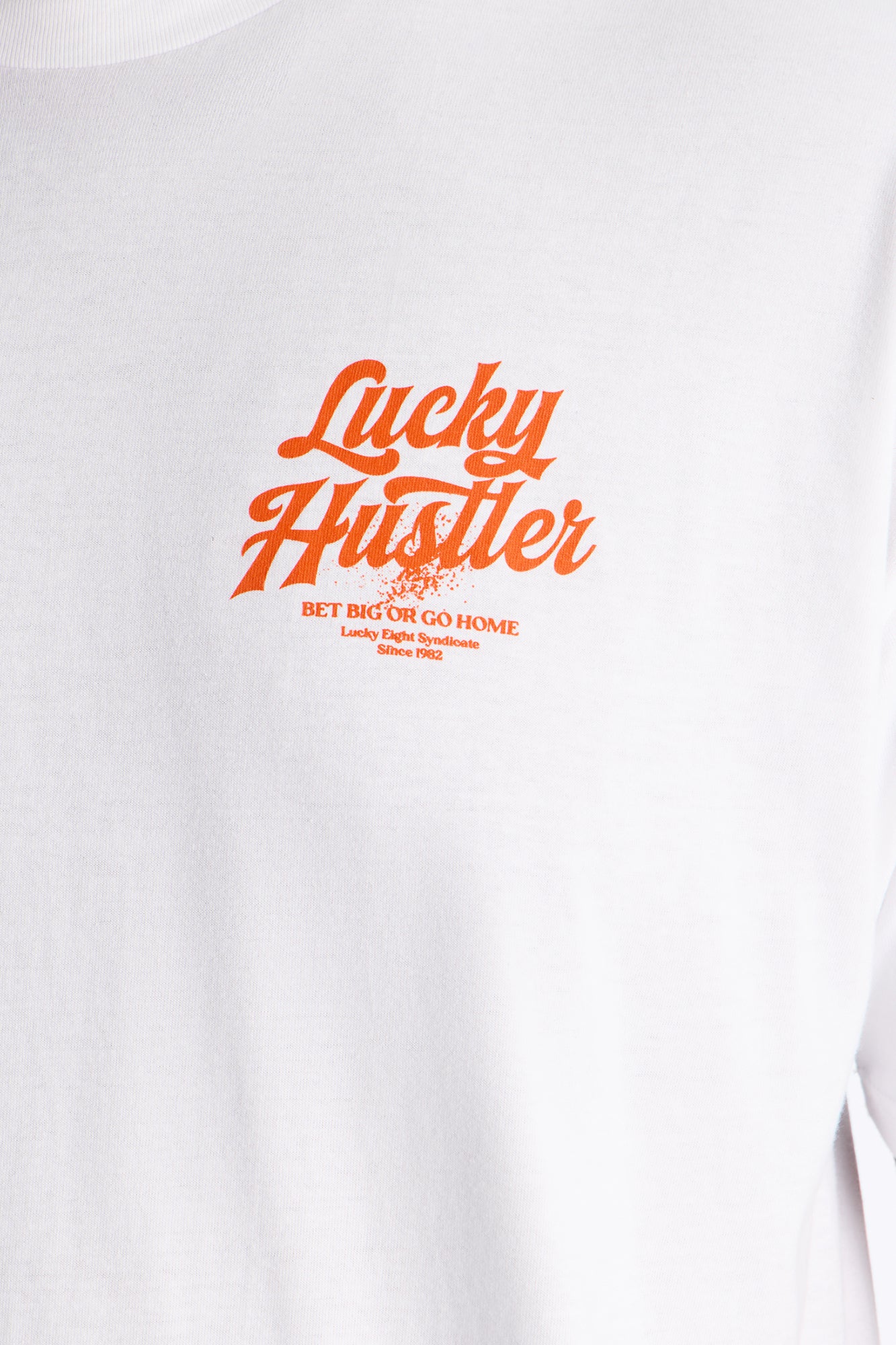 Lucky Hustler Oversized Short Sleeve Tee - White