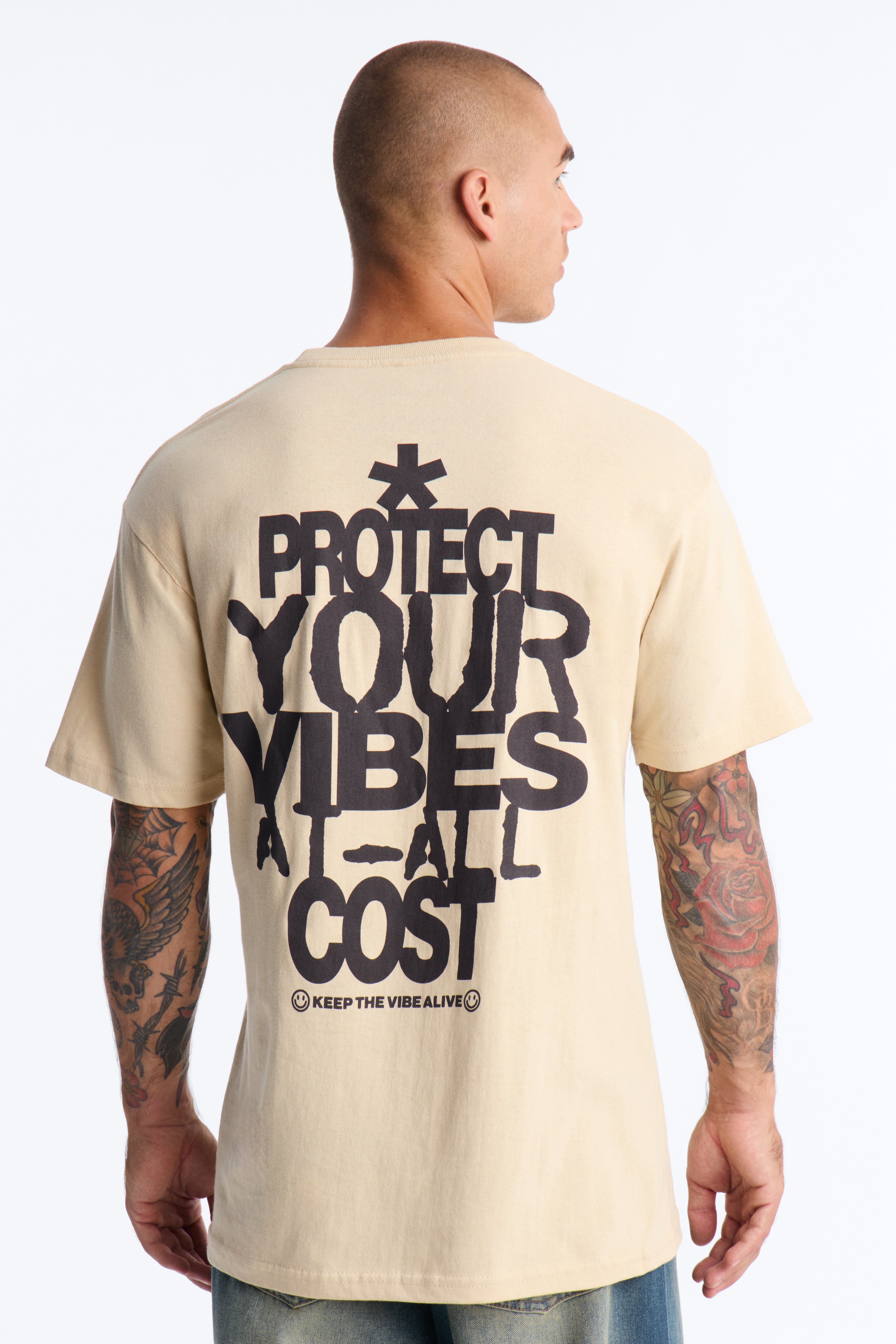 Protect Your Vibe Oversized Short Sleeve Tee - Sand