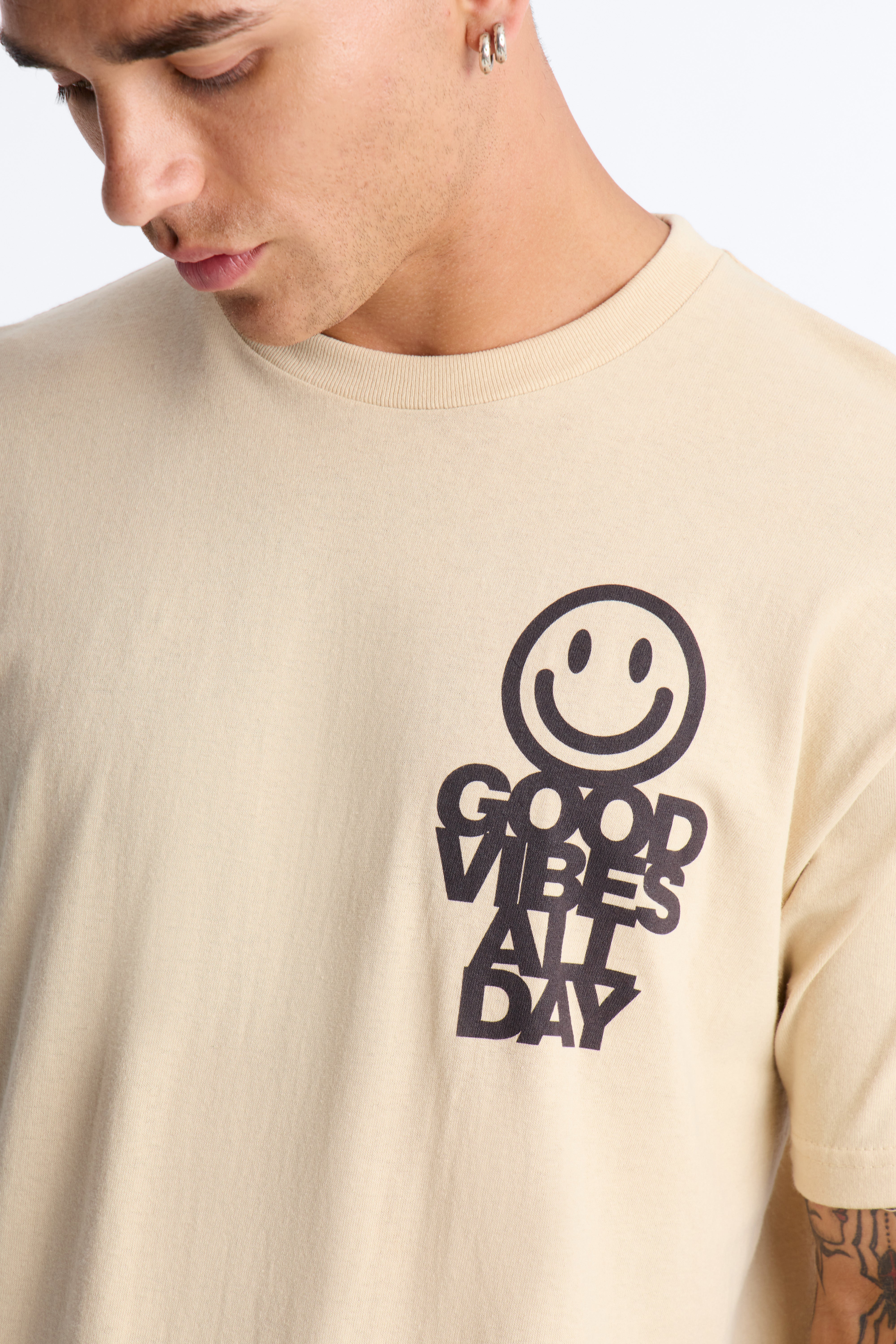 Protect Your Vibe Oversized Short Sleeve Tee - Sand