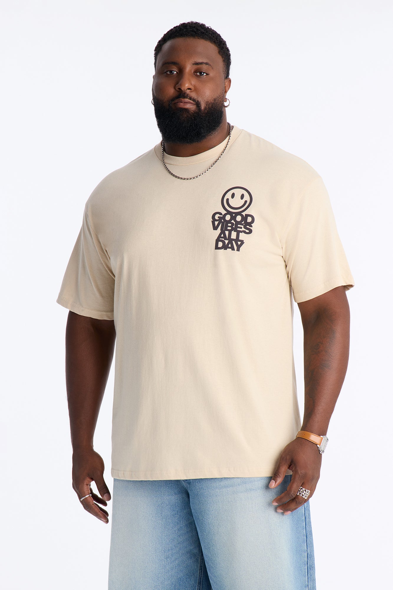Protect Your Vibe Oversized Short Sleeve Tee - Sand