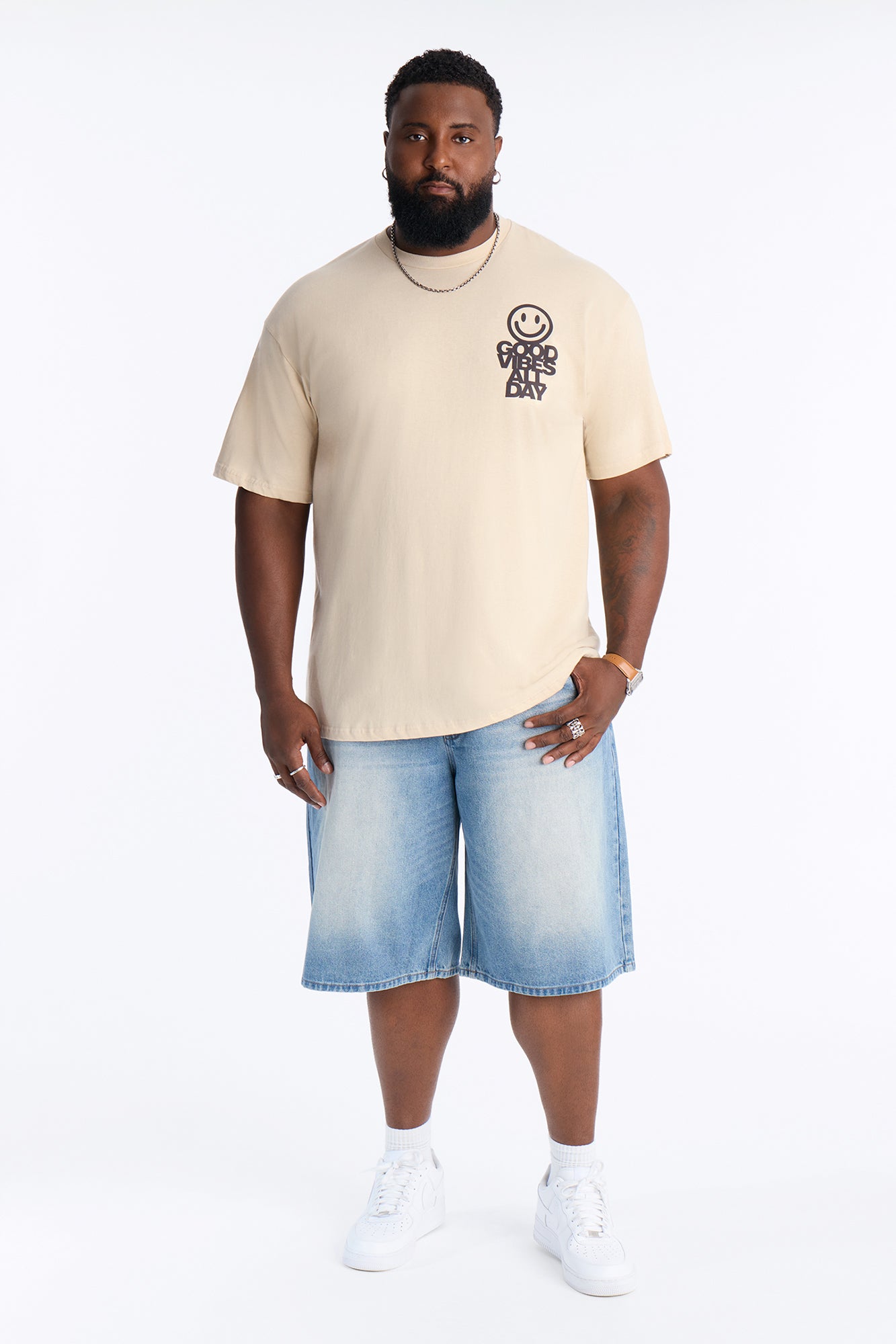 Protect Your Vibe Oversized Short Sleeve Tee - Sand