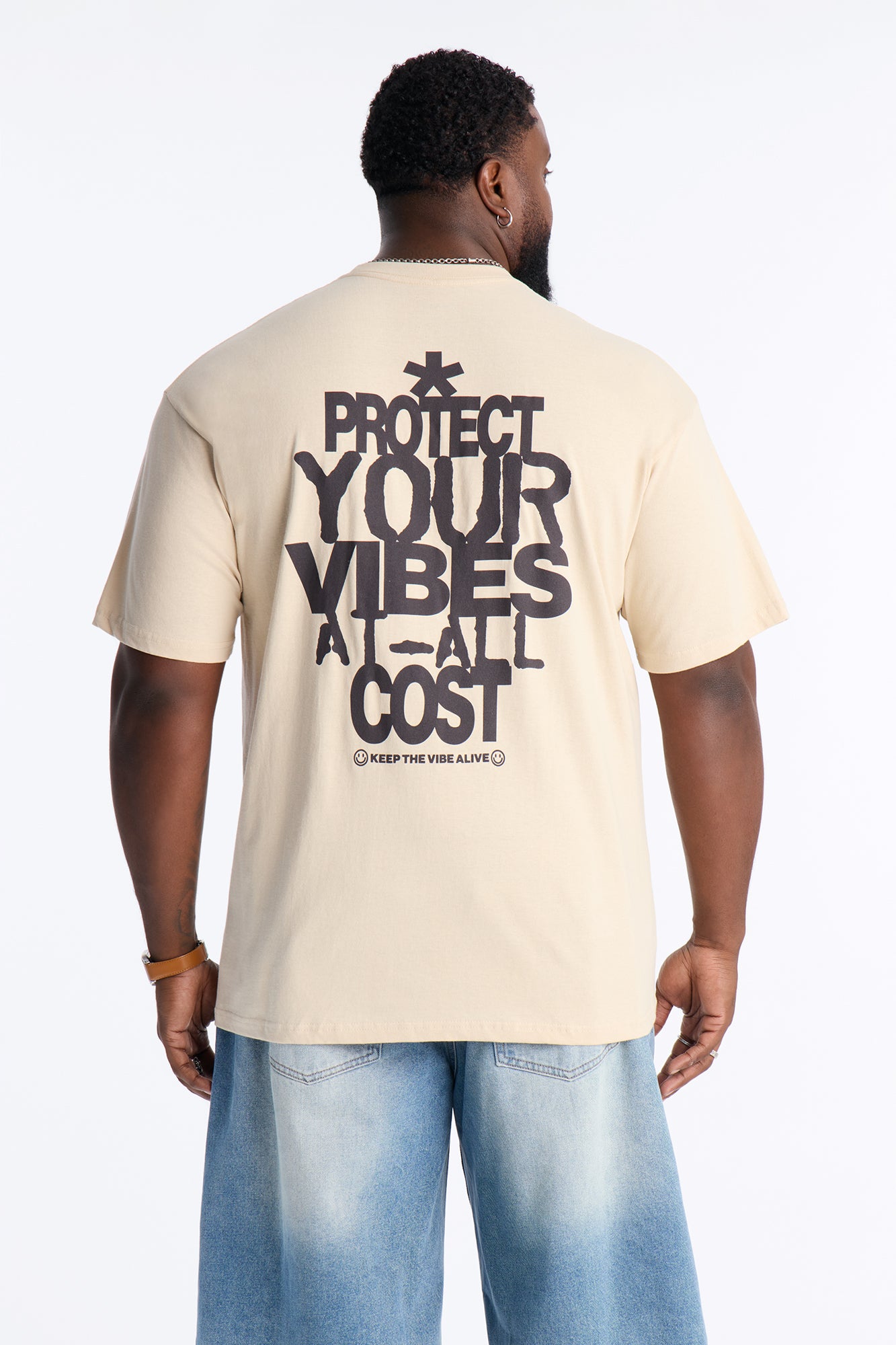 Protect Your Vibe Oversized Short Sleeve Tee - Sand
