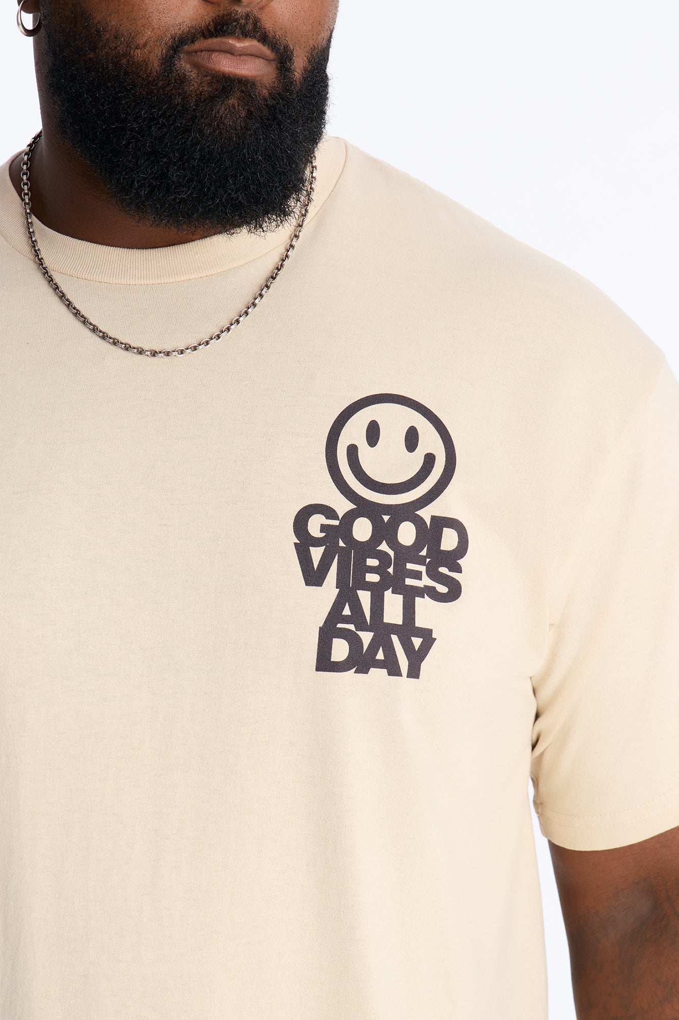 Protect Your Vibe Oversized Short Sleeve Tee - Sand