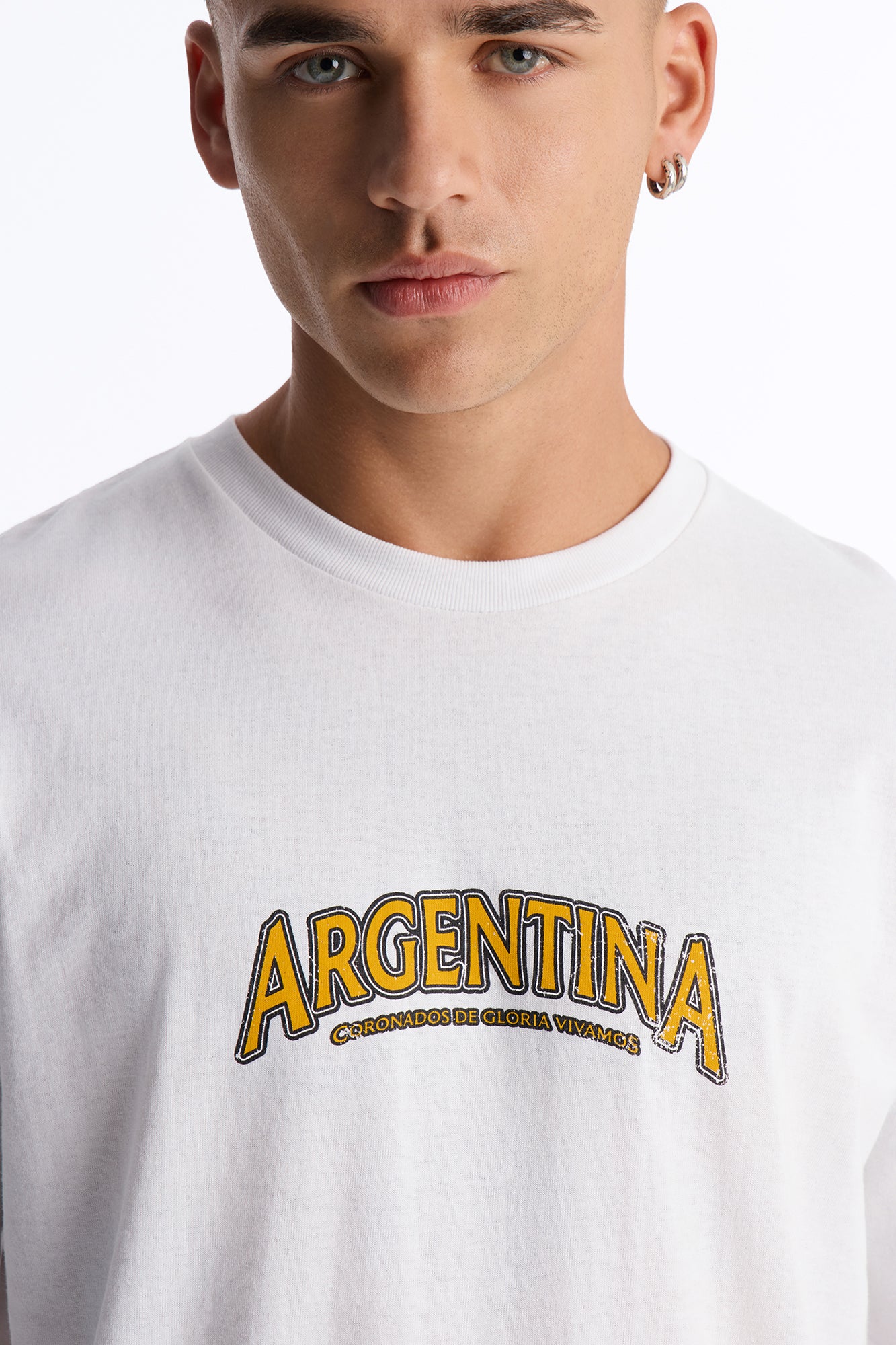 Argentina Futbol Oversized Short Sleeve Tee - White