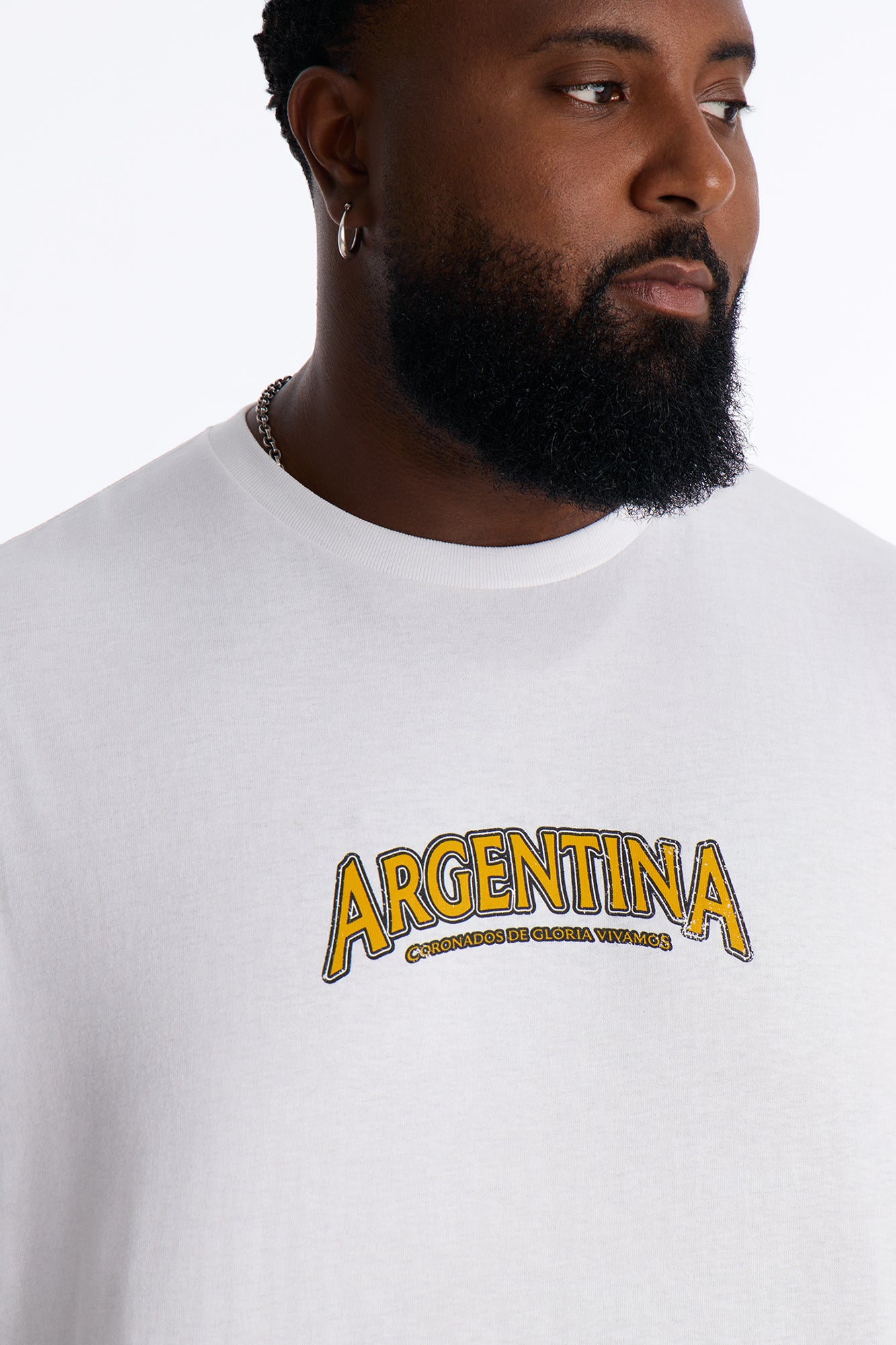 Argentina Futbol Oversized Short Sleeve Tee - White