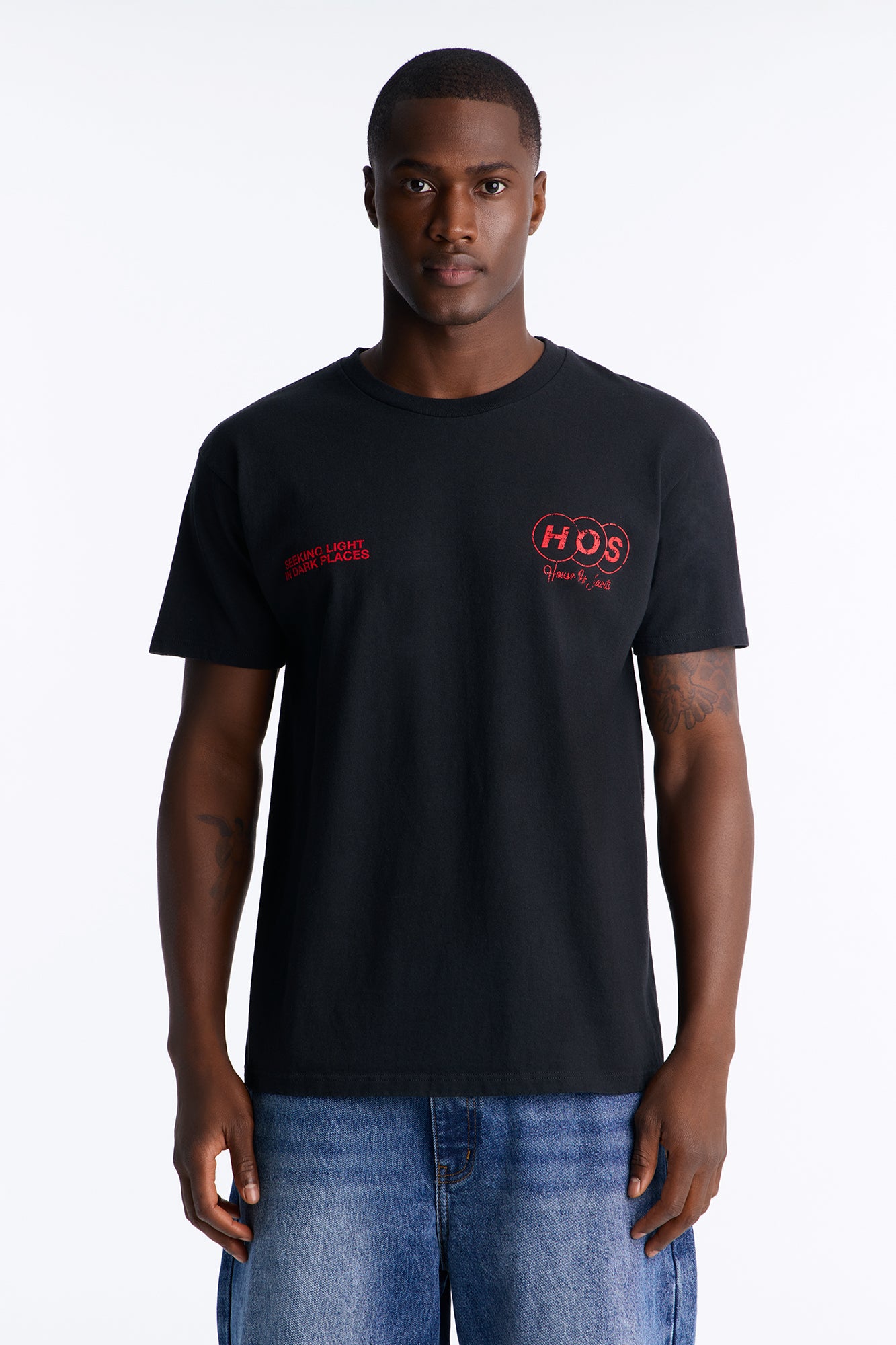 House Of Saints Vintage Oversized Short Sleeve Tee - Black