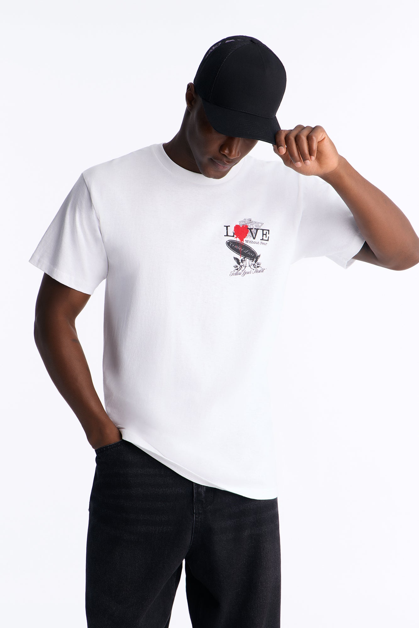 Love Without Fear Oversized Short Sleeve Tee - White