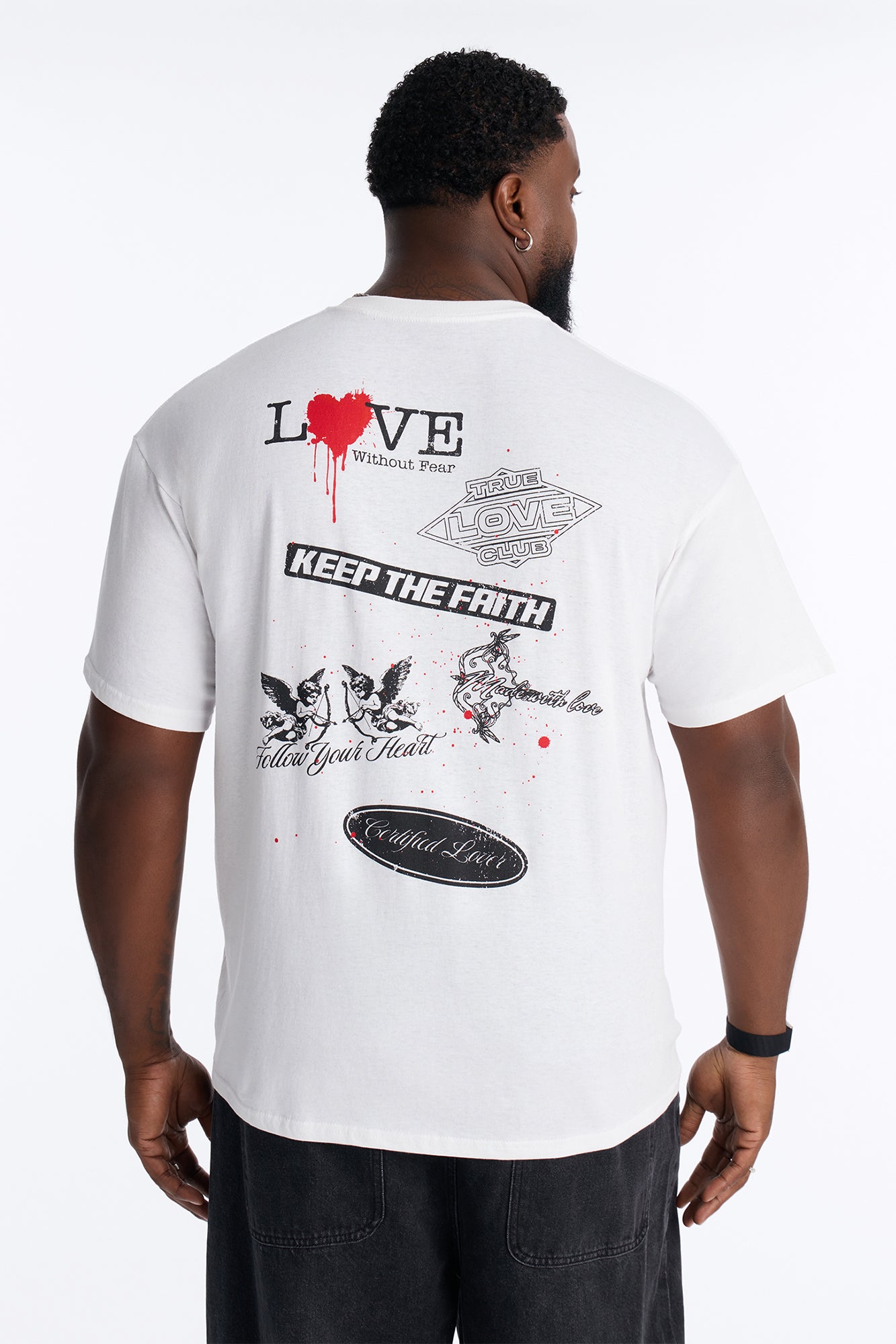 Love Without Fear Oversized Short Sleeve Tee - White