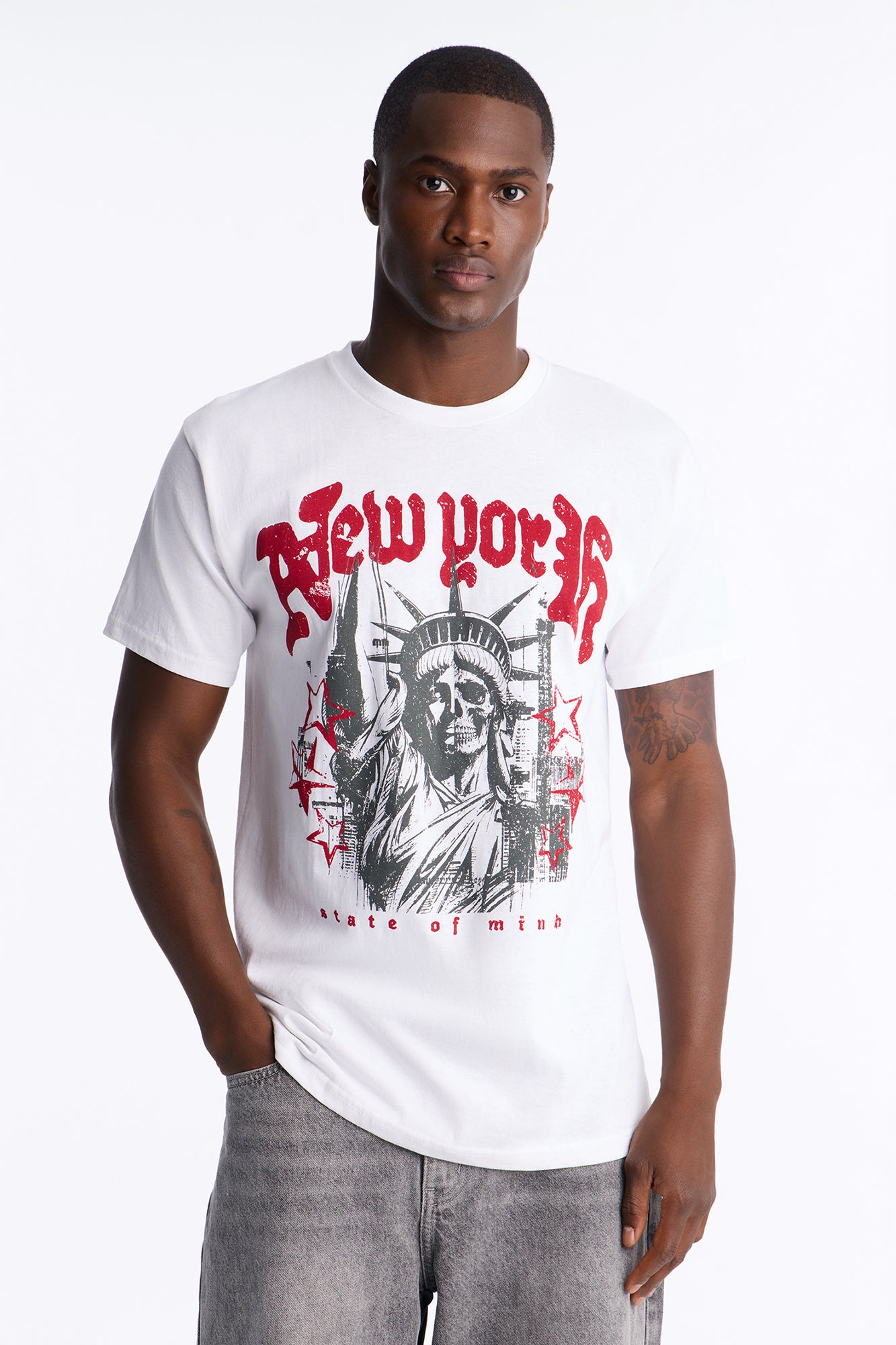 New York State Of Mind Oversized Short Sleeve Tee - White