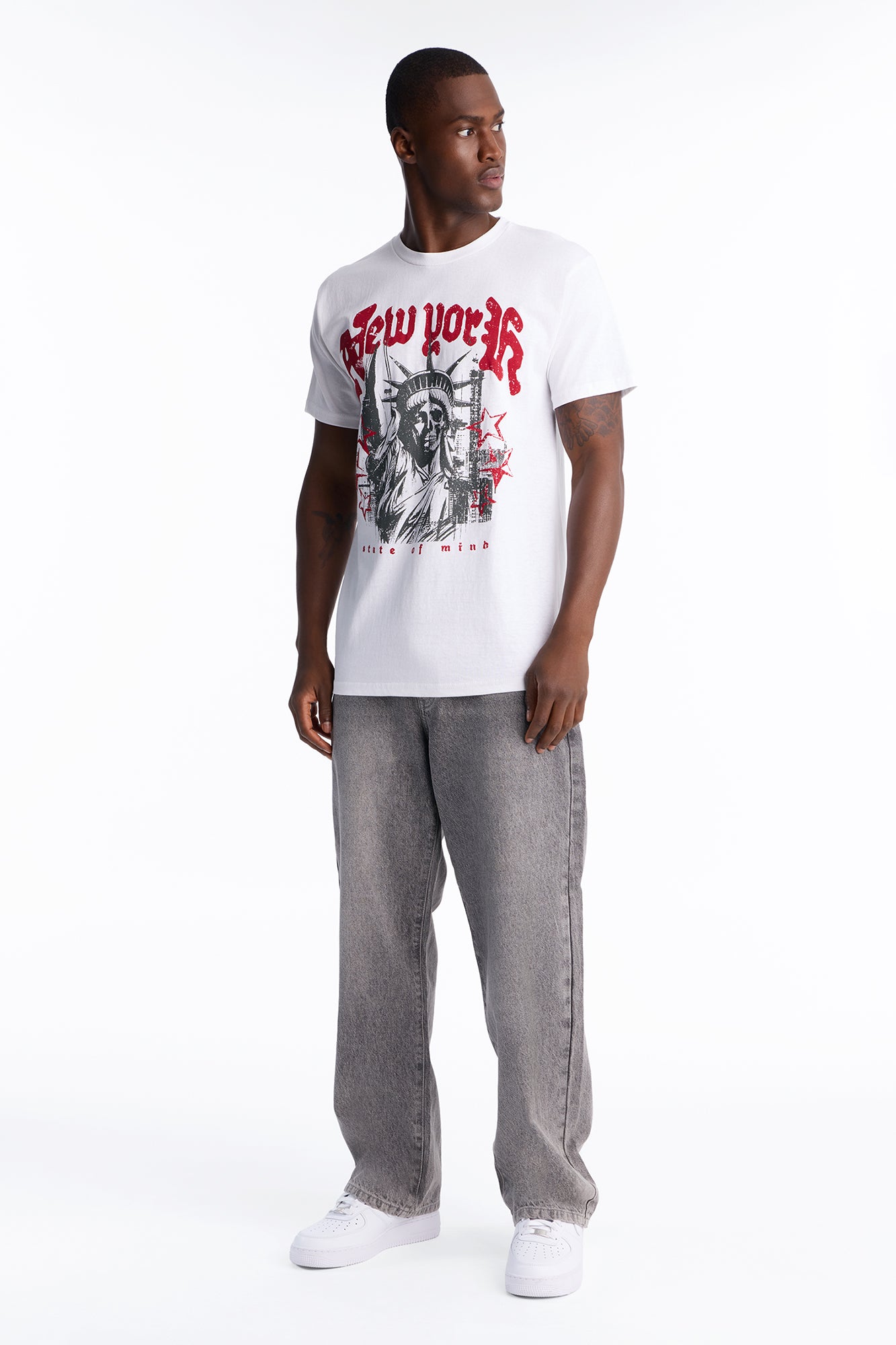 New York State Of Mind Oversized Short Sleeve Tee - White