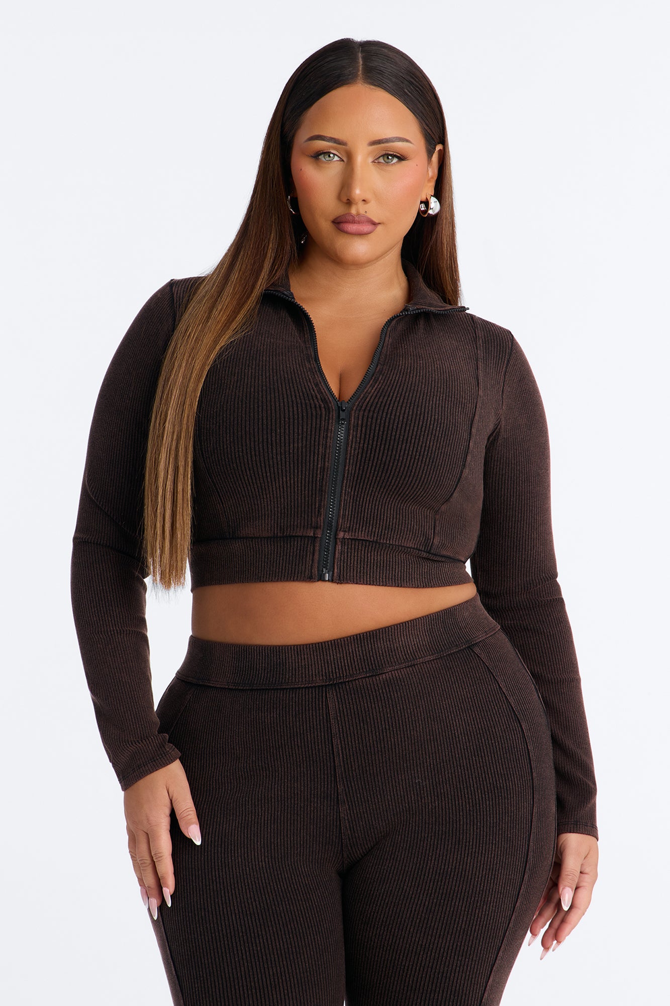 Janessa Washed Snatched Pant Set - Black Wash