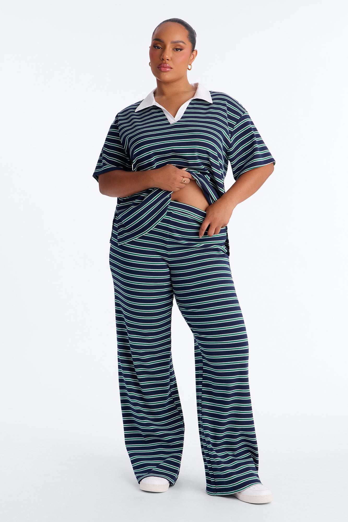 Kennedy Striped Polo Pant Set - Navy/combo