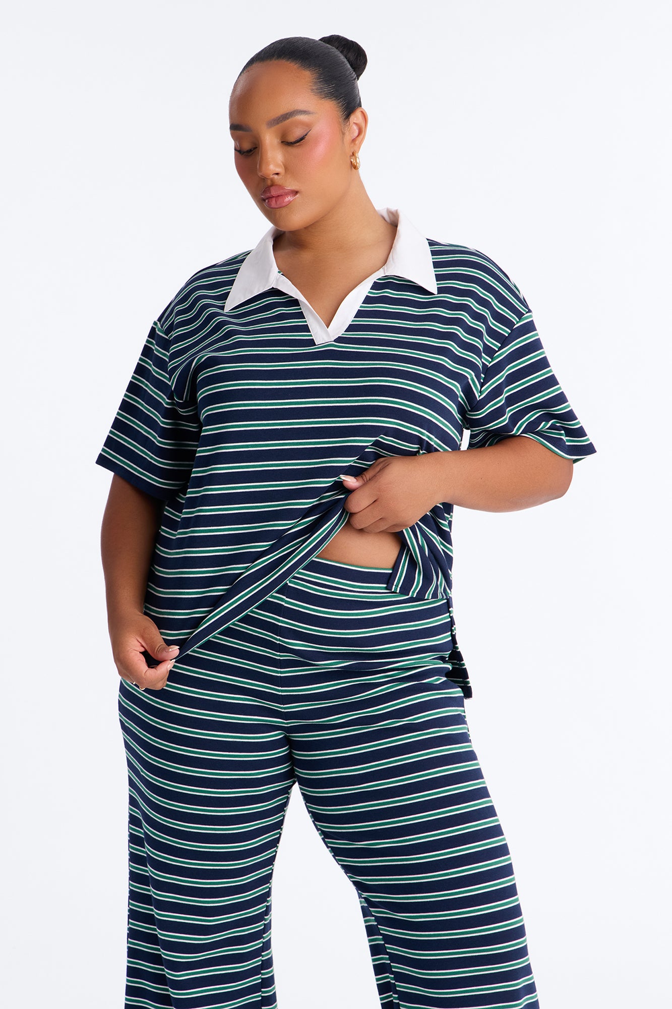 Kennedy Striped Polo Pant Set - Navy/combo