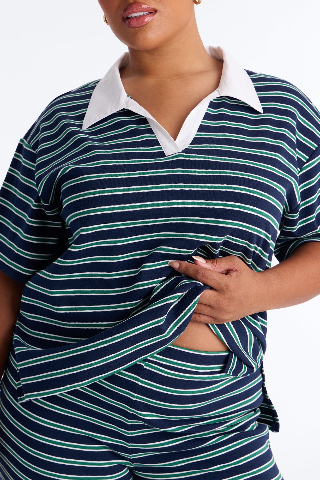 Kennedy Striped Polo Pant Set - Navy/combo
