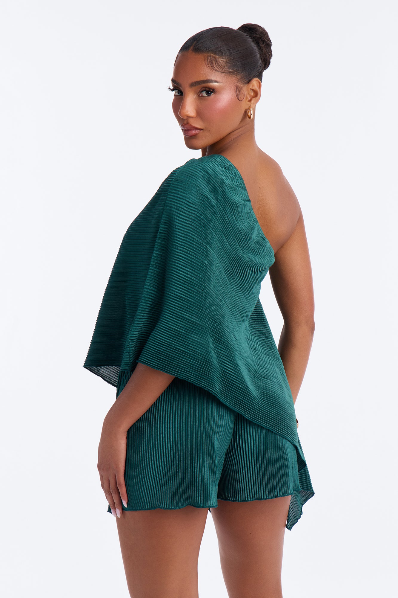 Azela Plisse Short Set - Emerald