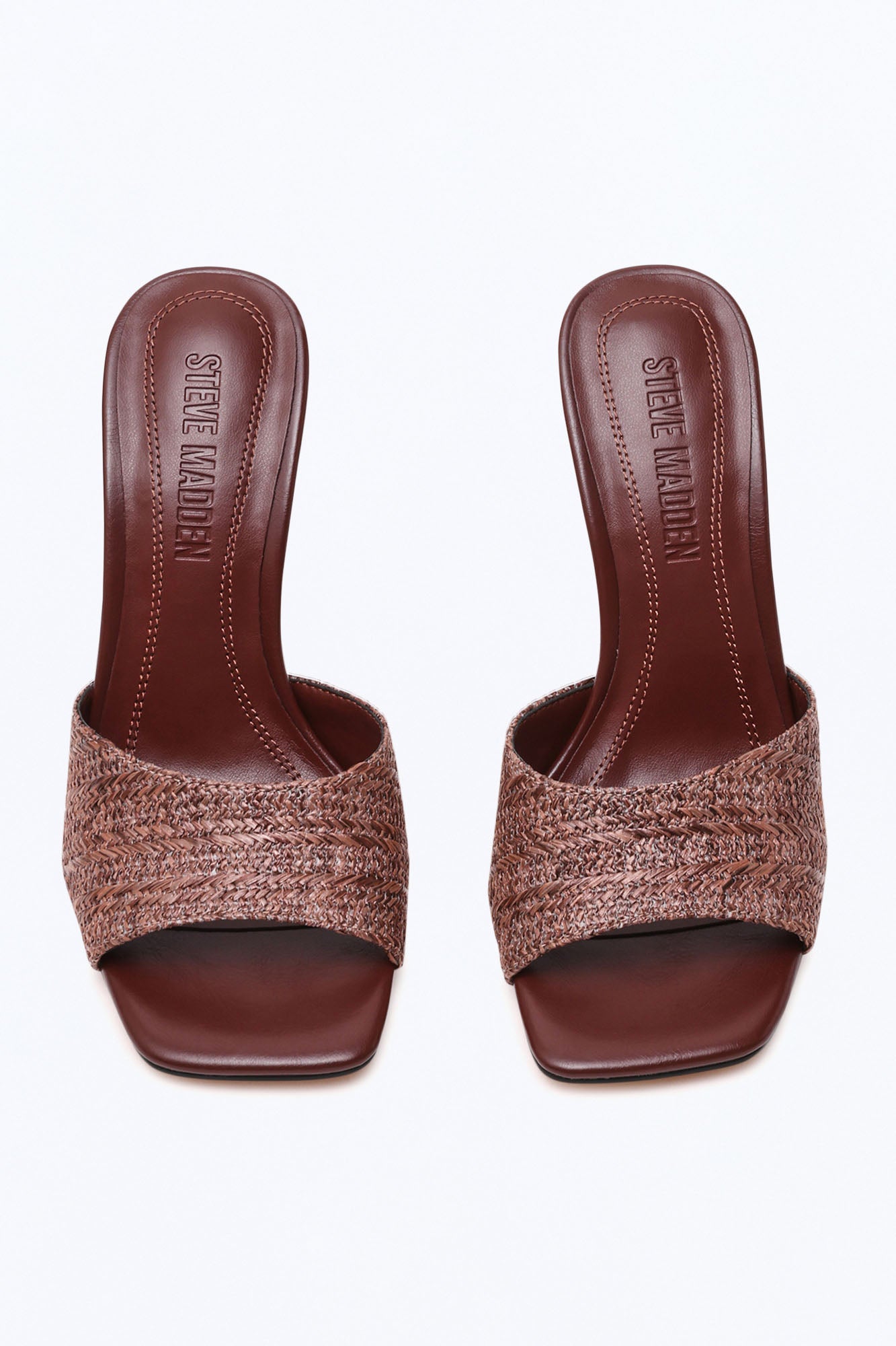 Steve Madden Sia Raffia Sculpture Heels - Brown