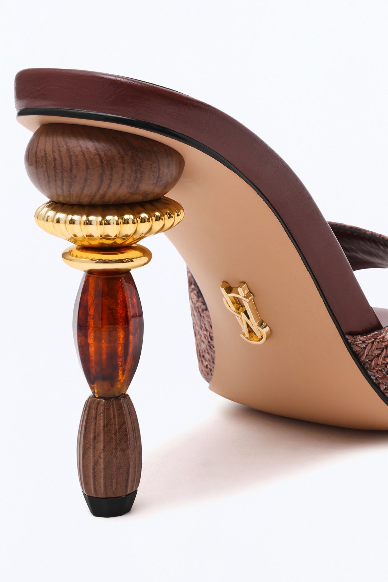 Steve Madden Sia Raffia Sculpture Heels - Brown