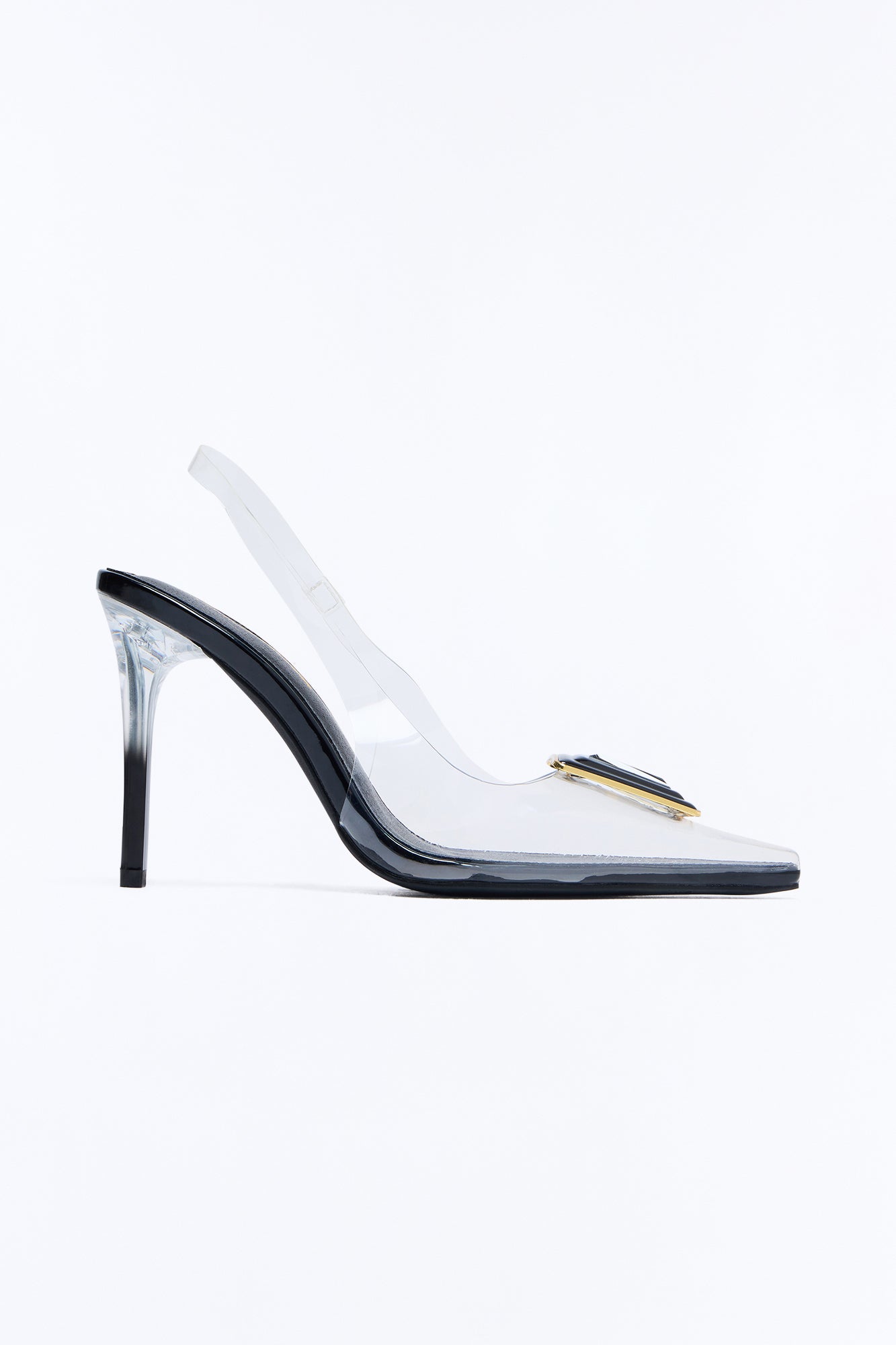 Style Choice Clear Jewel Slingback Pumps - Black