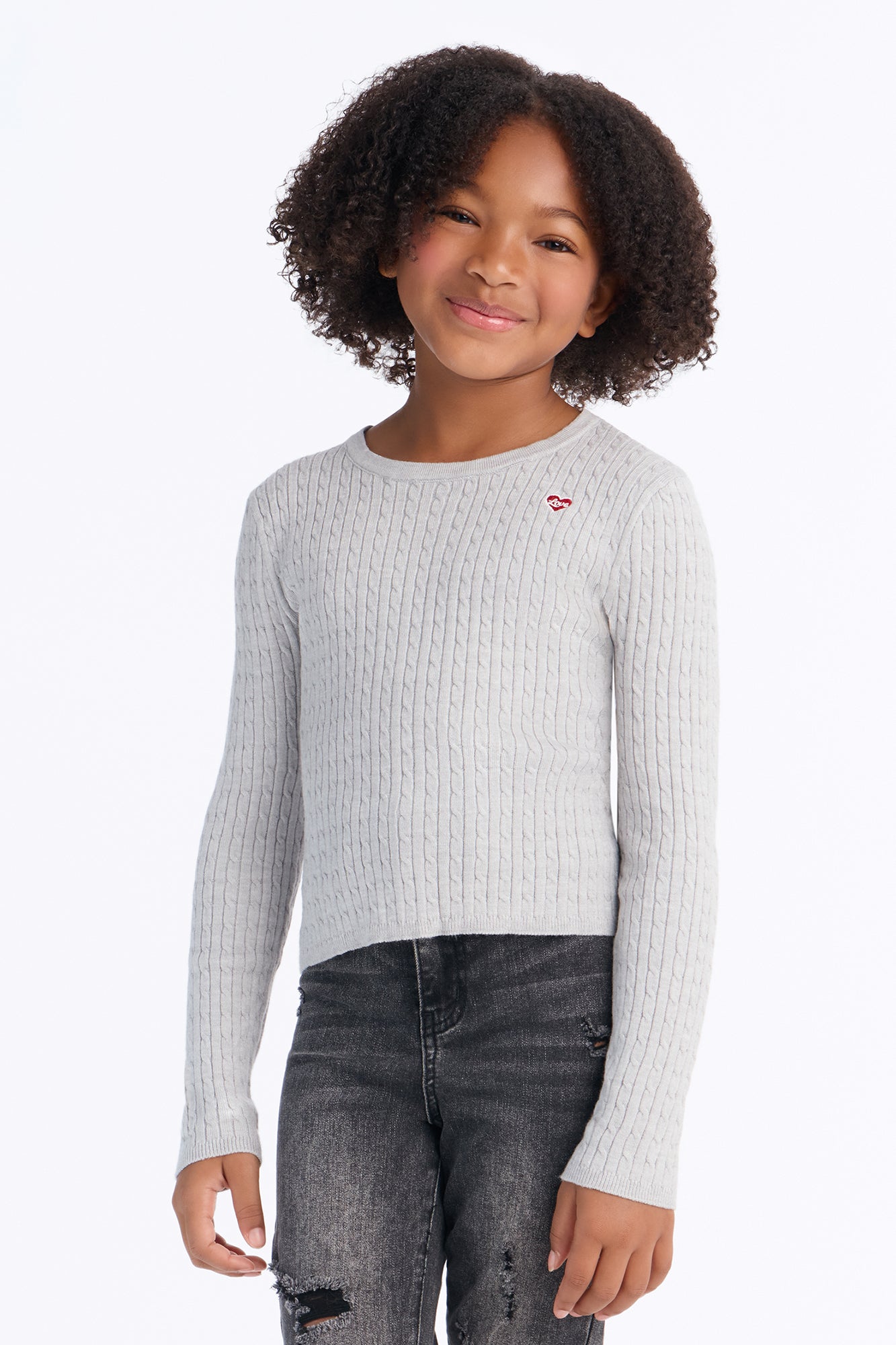 Mini Embrace The Warmth Pullover Sweater - Heather Grey