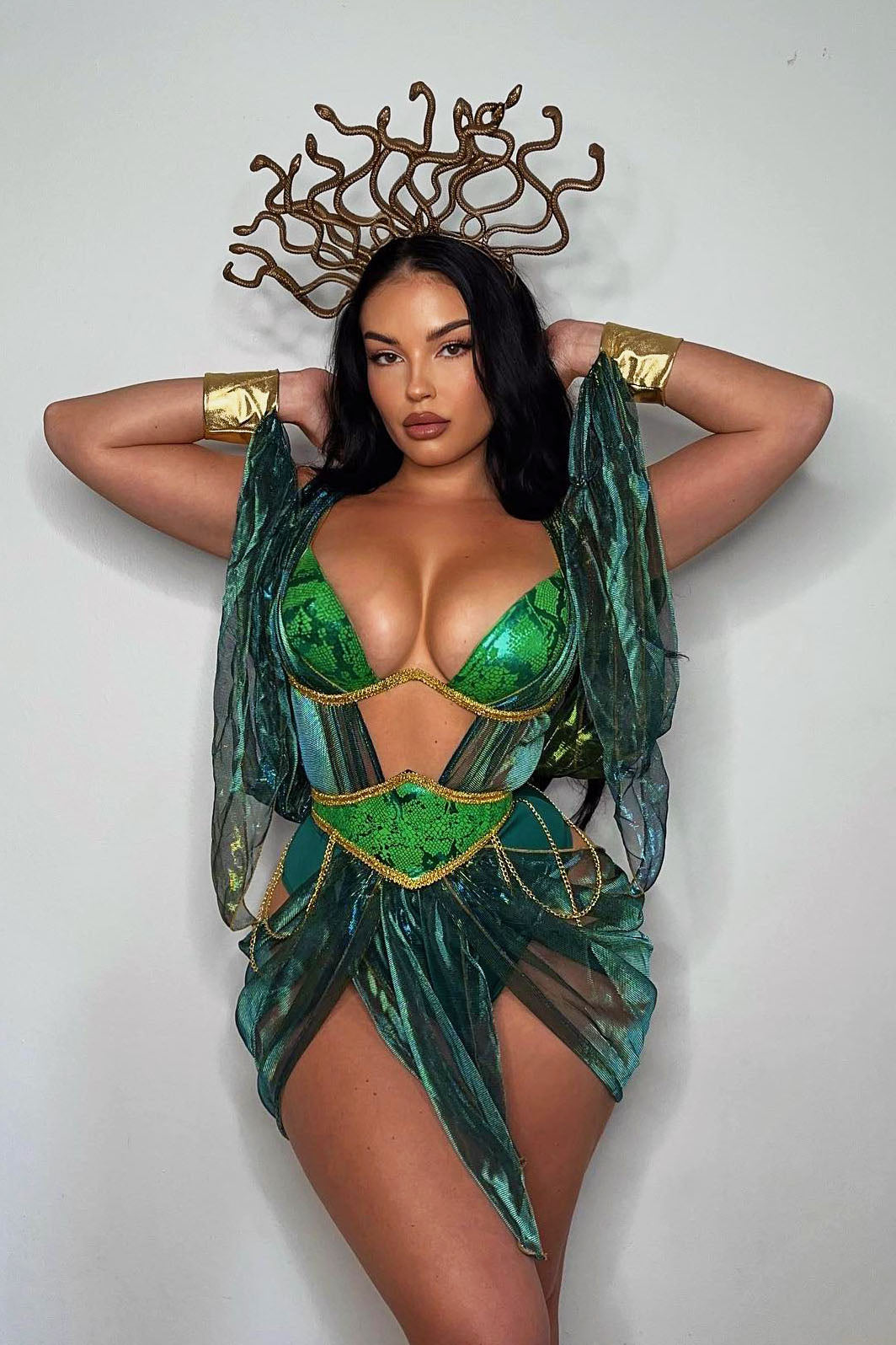 Serpent Queen 3 Piece Costume Set - Green/combo