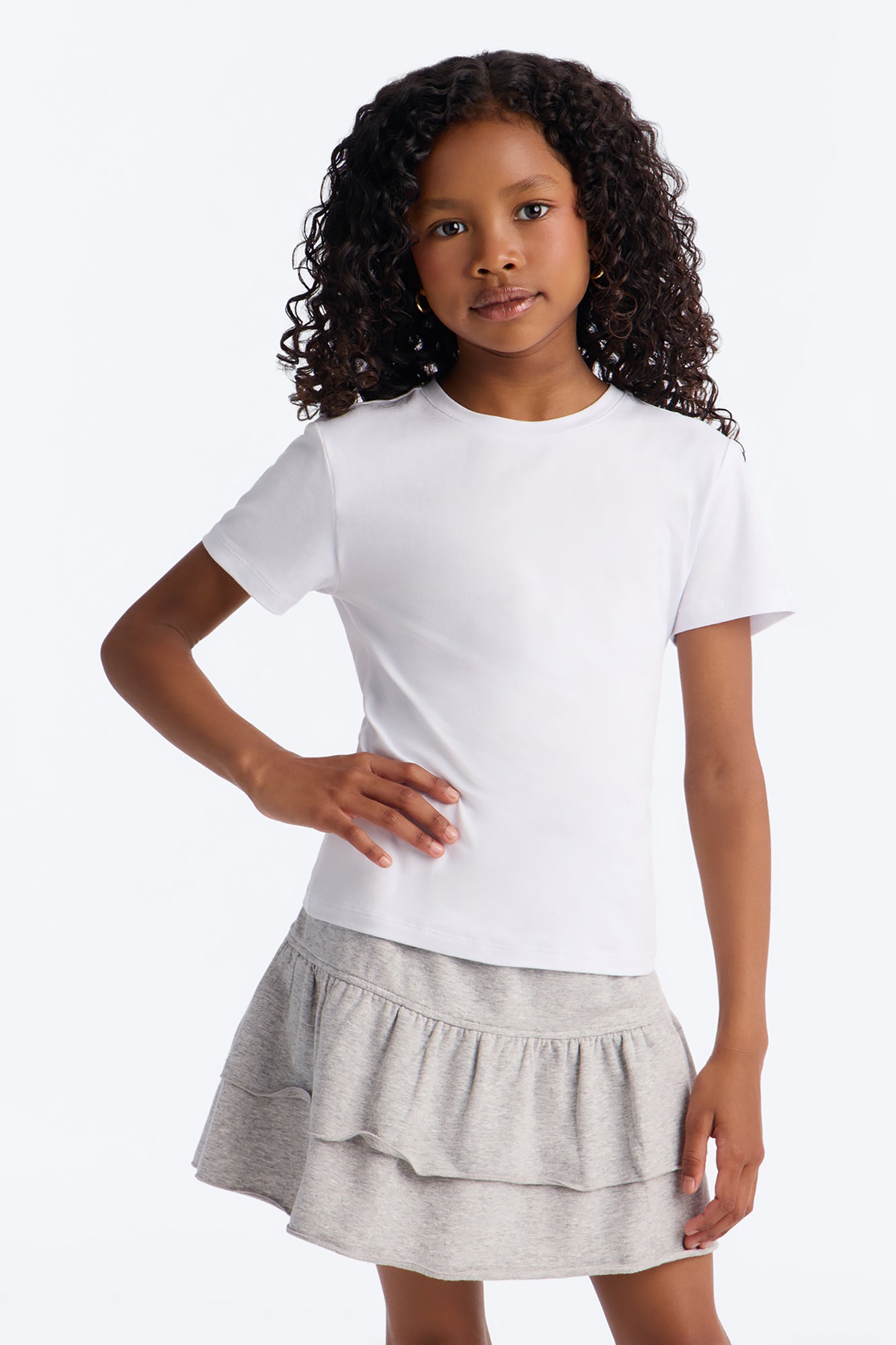 Mini My Everyday Crew Neck Tee - White