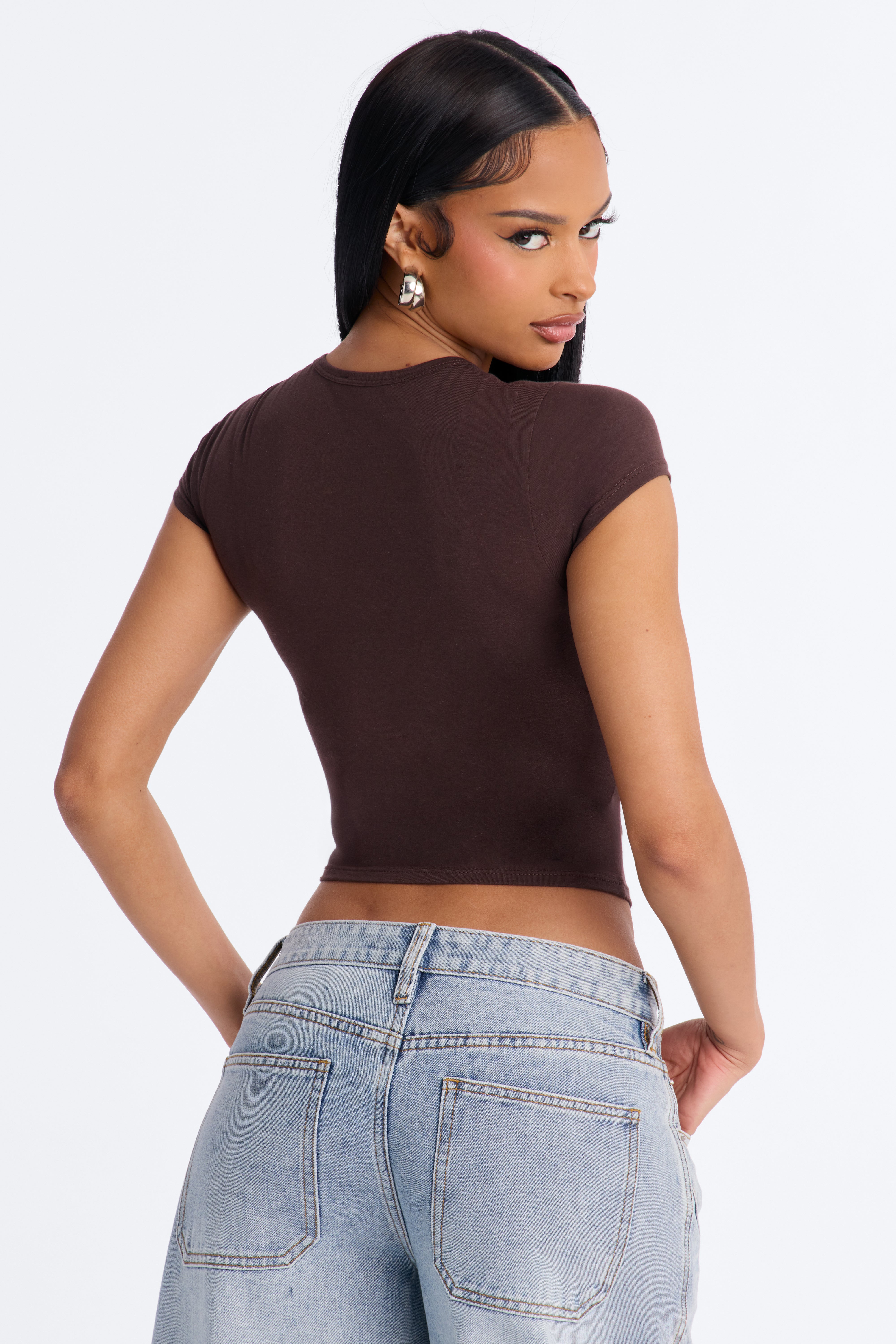 Hometown Hottie Fitted Tee - Brown