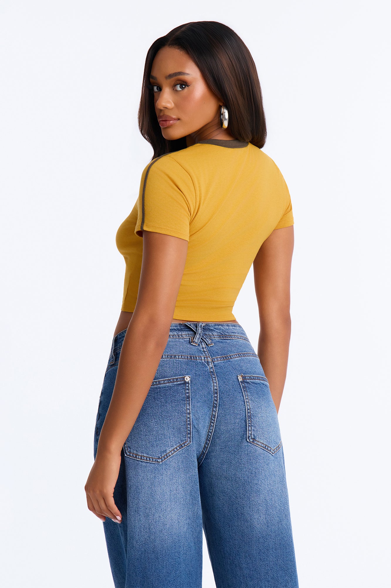 She's A 98' Baby Short Sleeve Tee - Mustard/combo