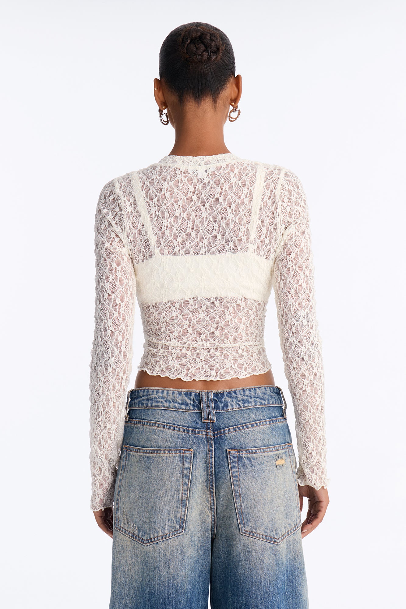 Lace And Tequila Talks Top - Ivory