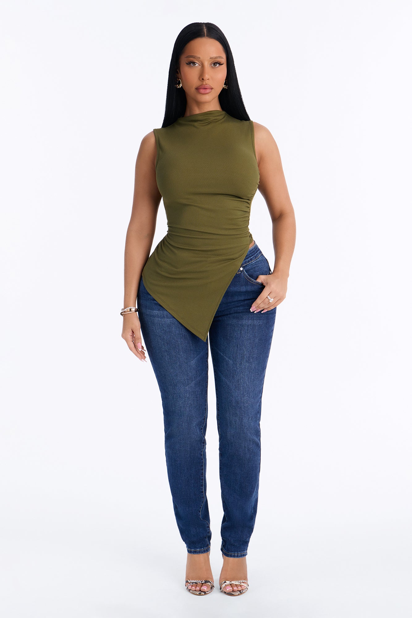 Harmony Sleeveless Top - Olive