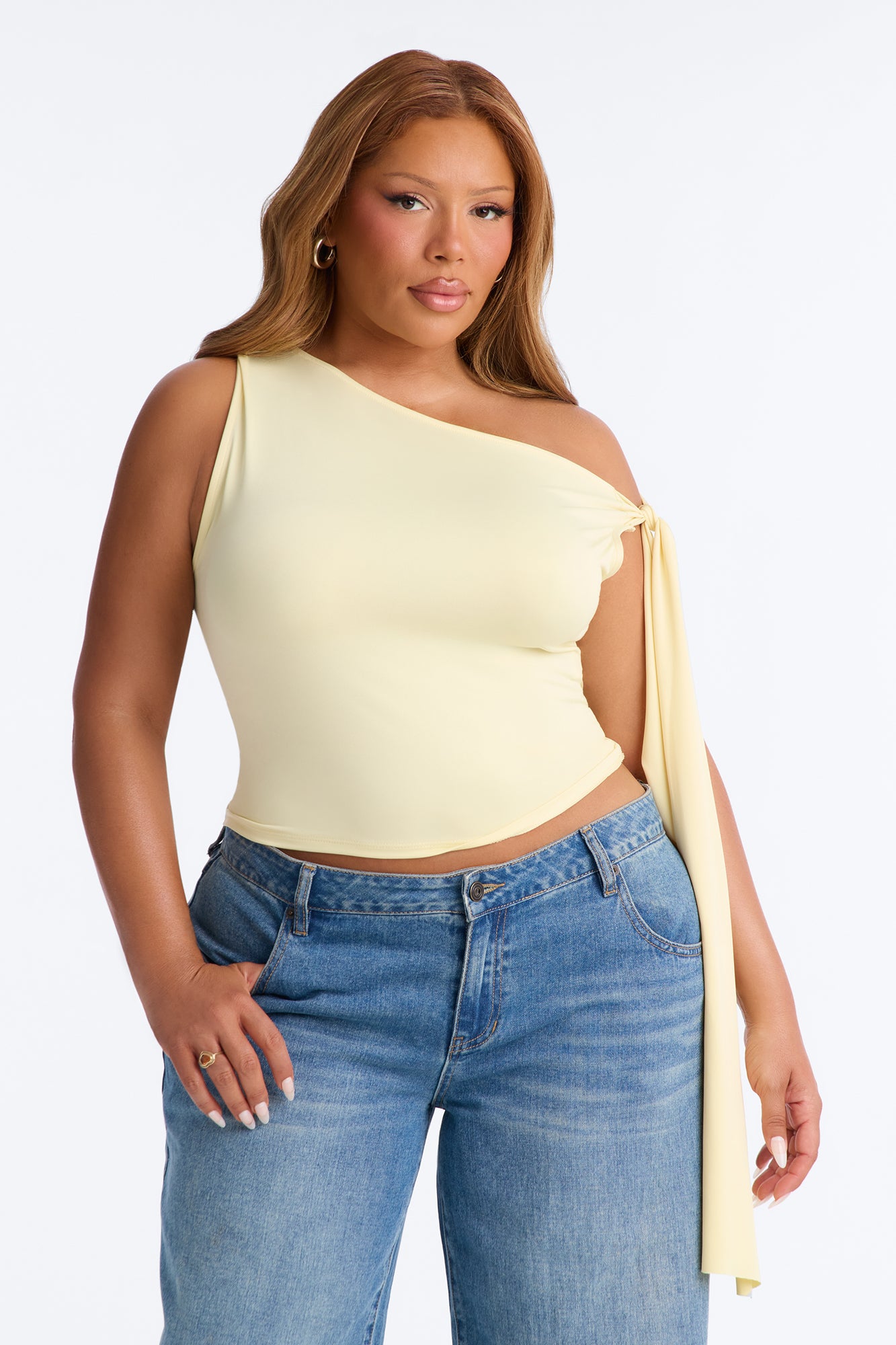 Kamari Off Shoulder Top - Butter Yellow