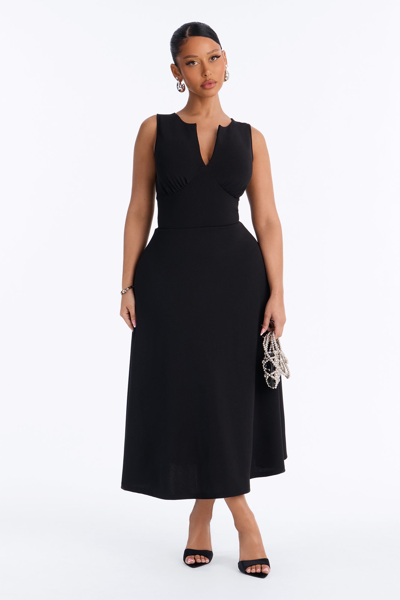 Charolette Sleeveless Midi Dress - Black
