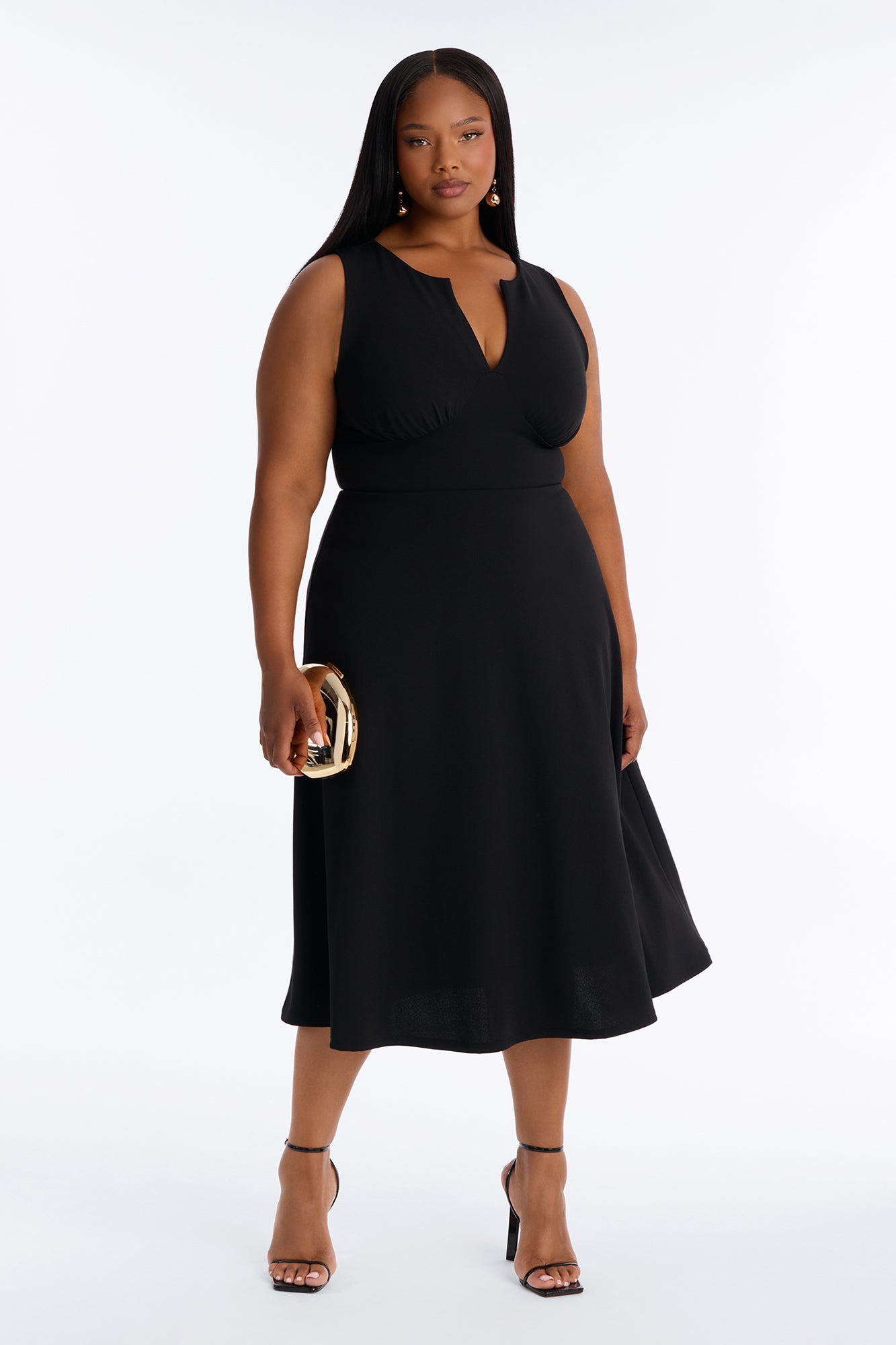 Charolette Sleeveless Midi Dress - Black