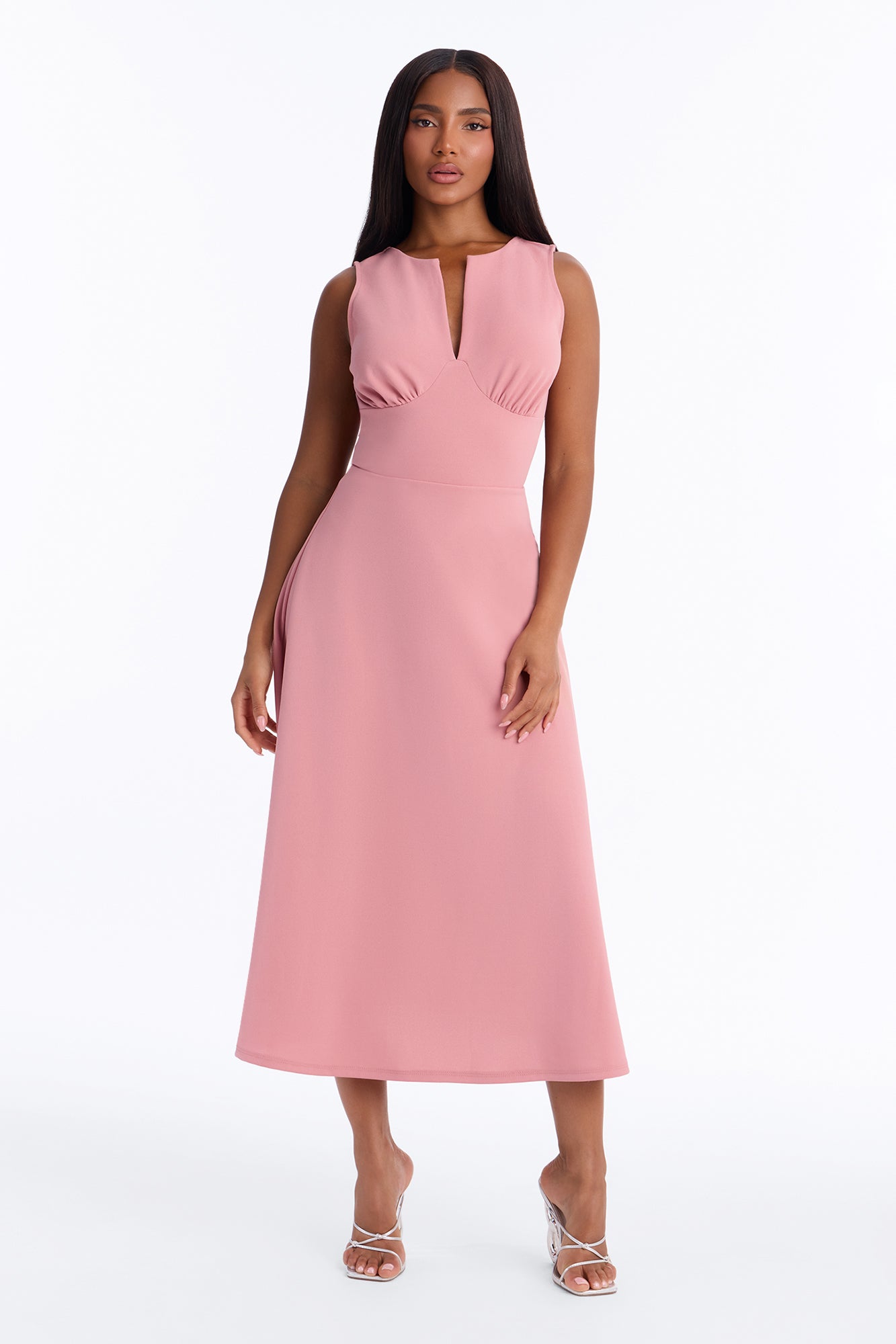 Charolette Sleeveless Midi Dress - Mauve