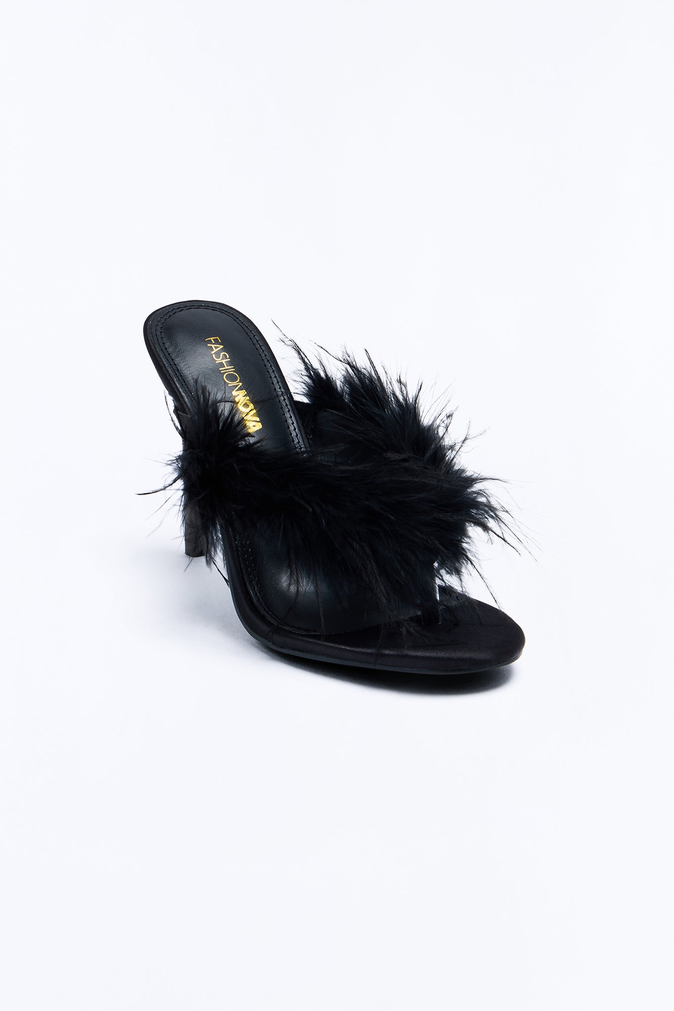 Feels Right Feather Heels - Black