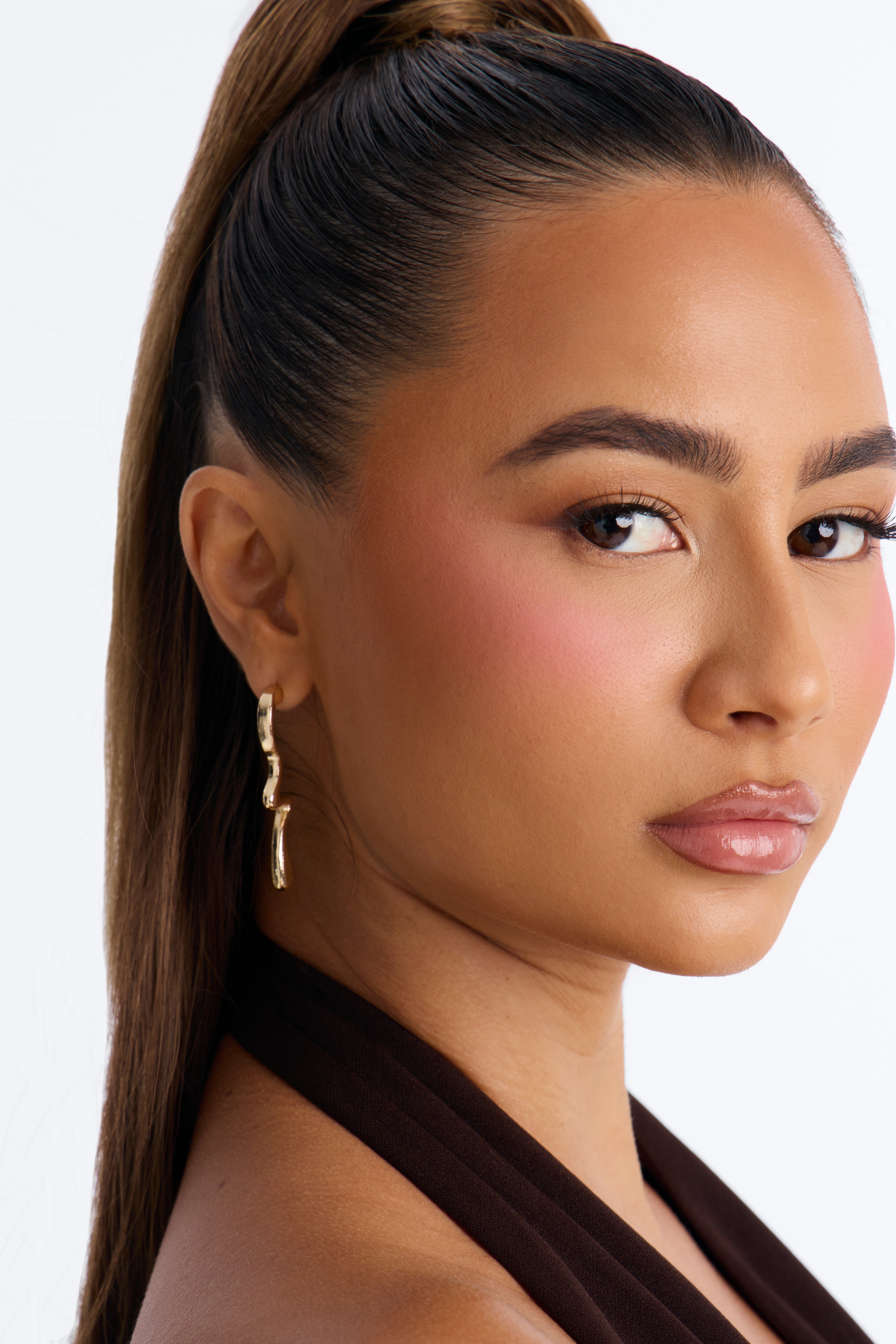 Gravity Twist Drop Earrings - Gold