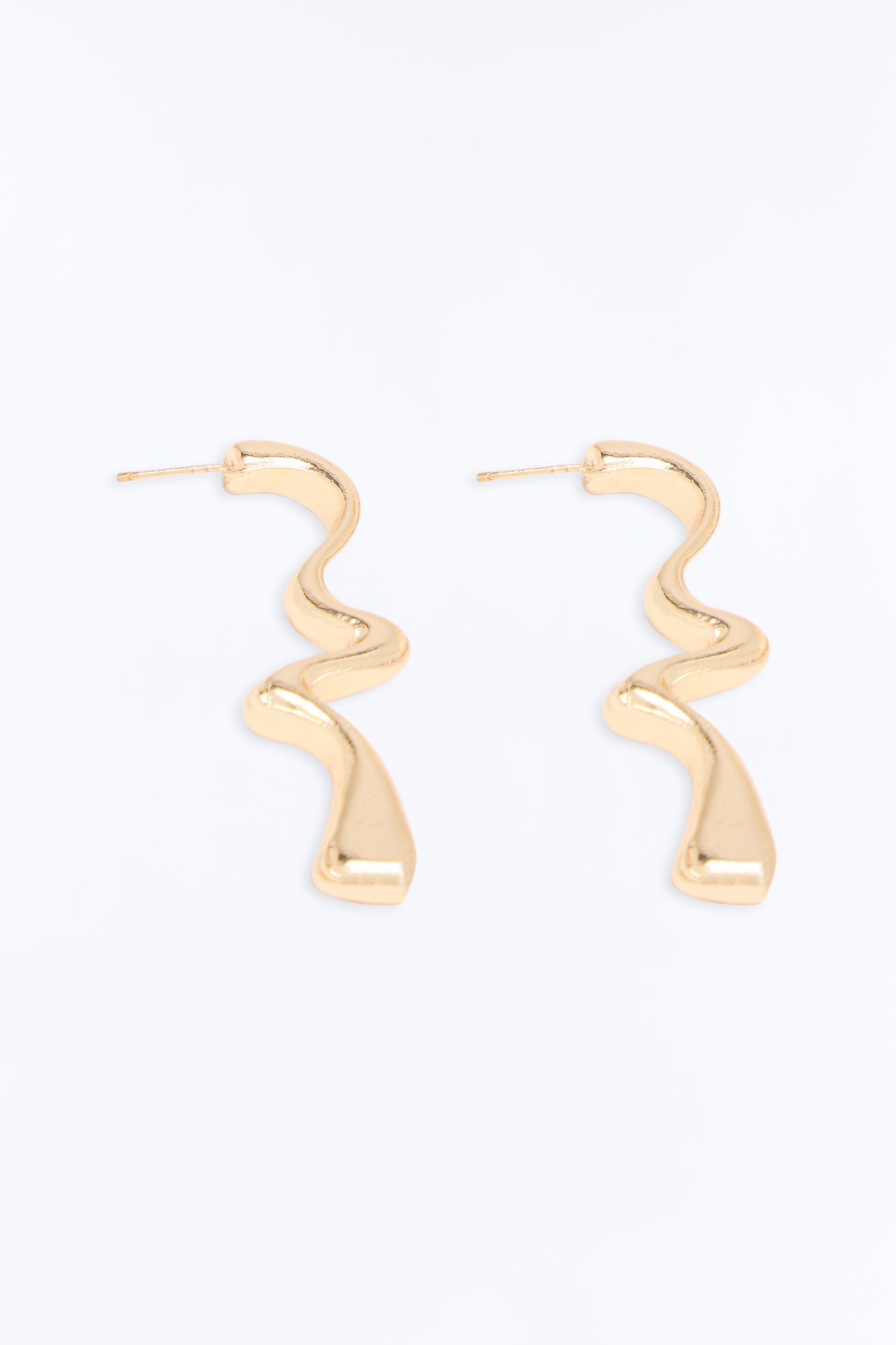 Gravity Twist Drop Earrings - Gold