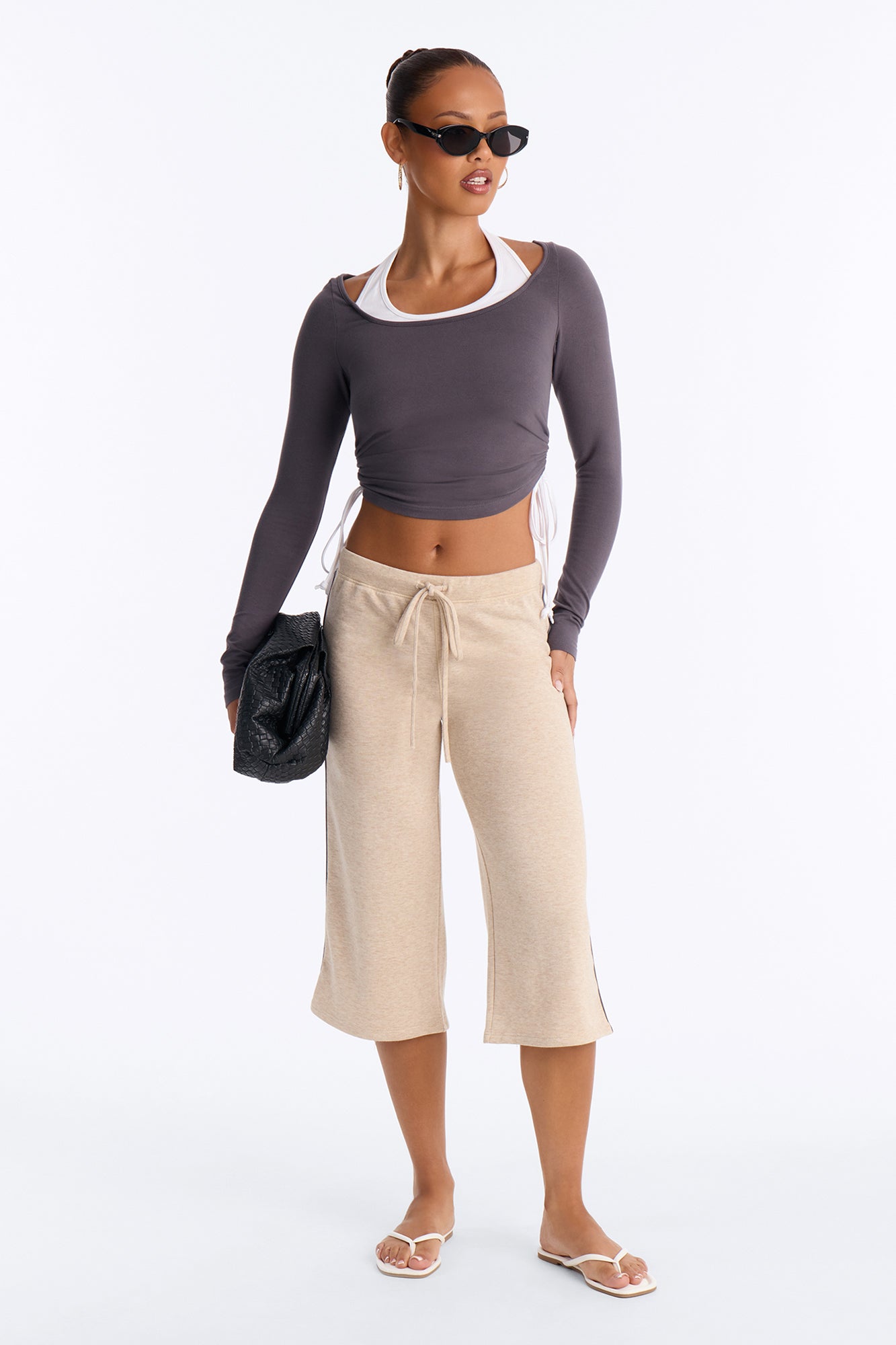 Chloe French Terry Lounge Capri - Taupe