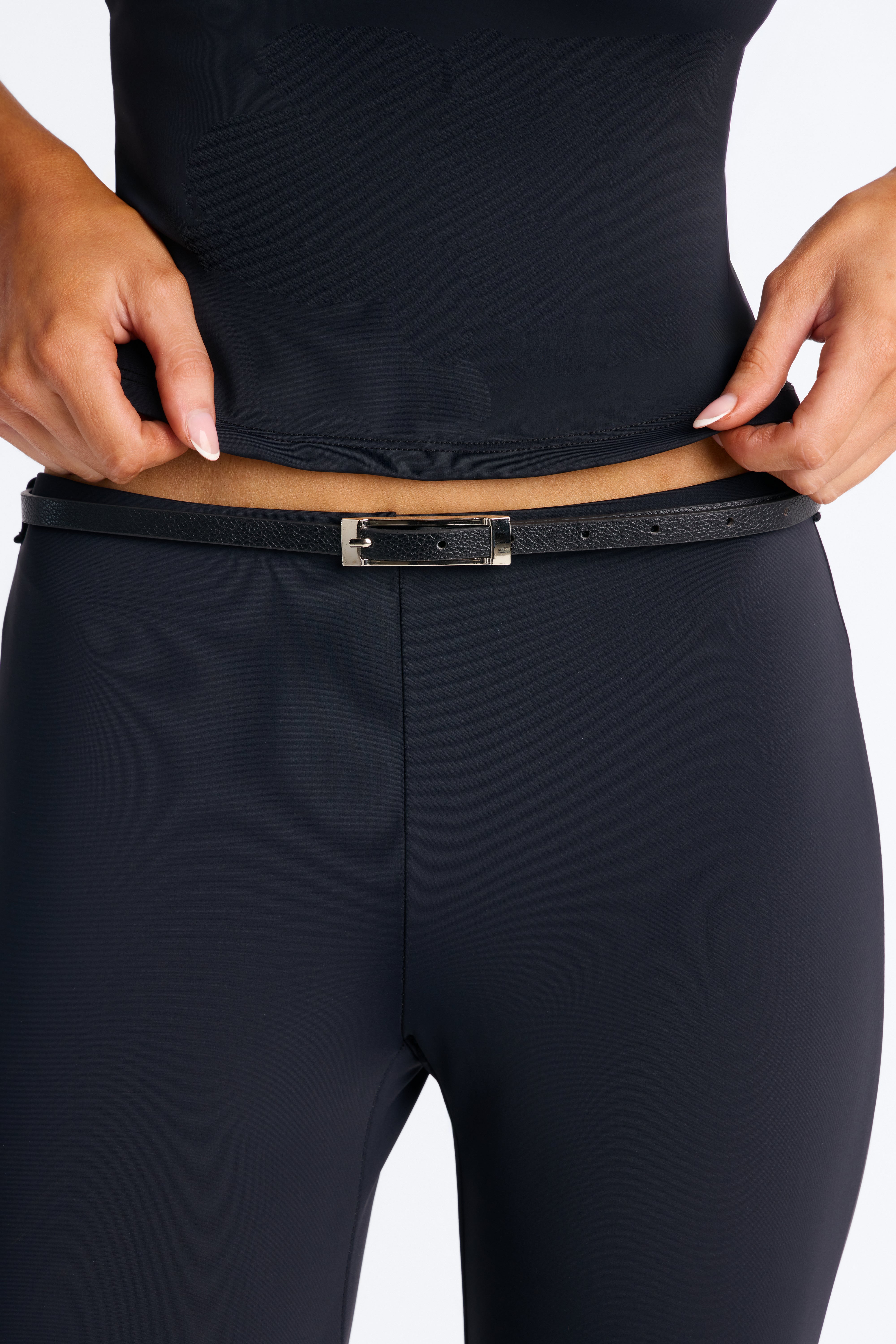 Alexa Belted Capri Set - Black