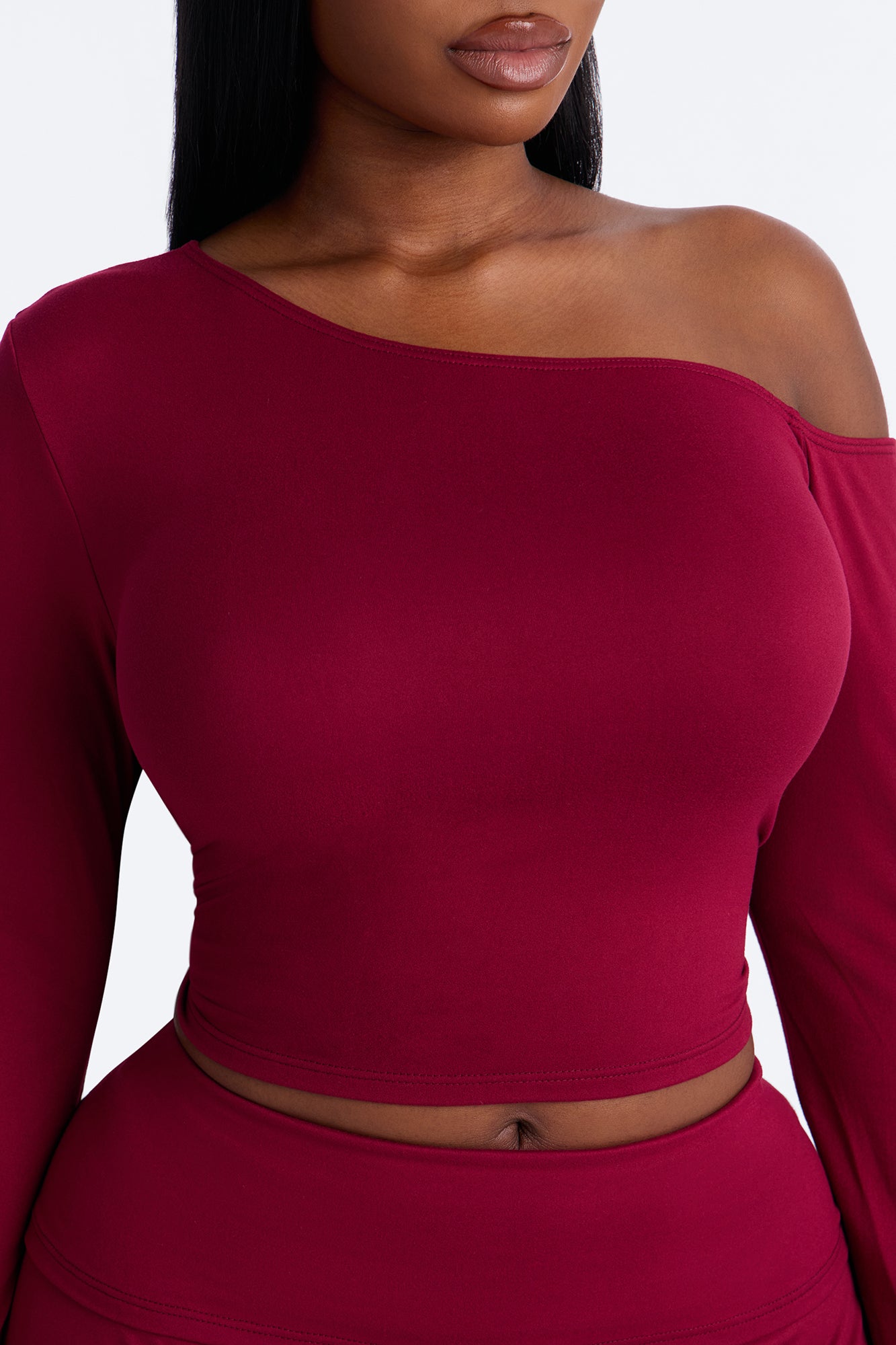 Natalia Off Shoulder Pant Set - Burgundy