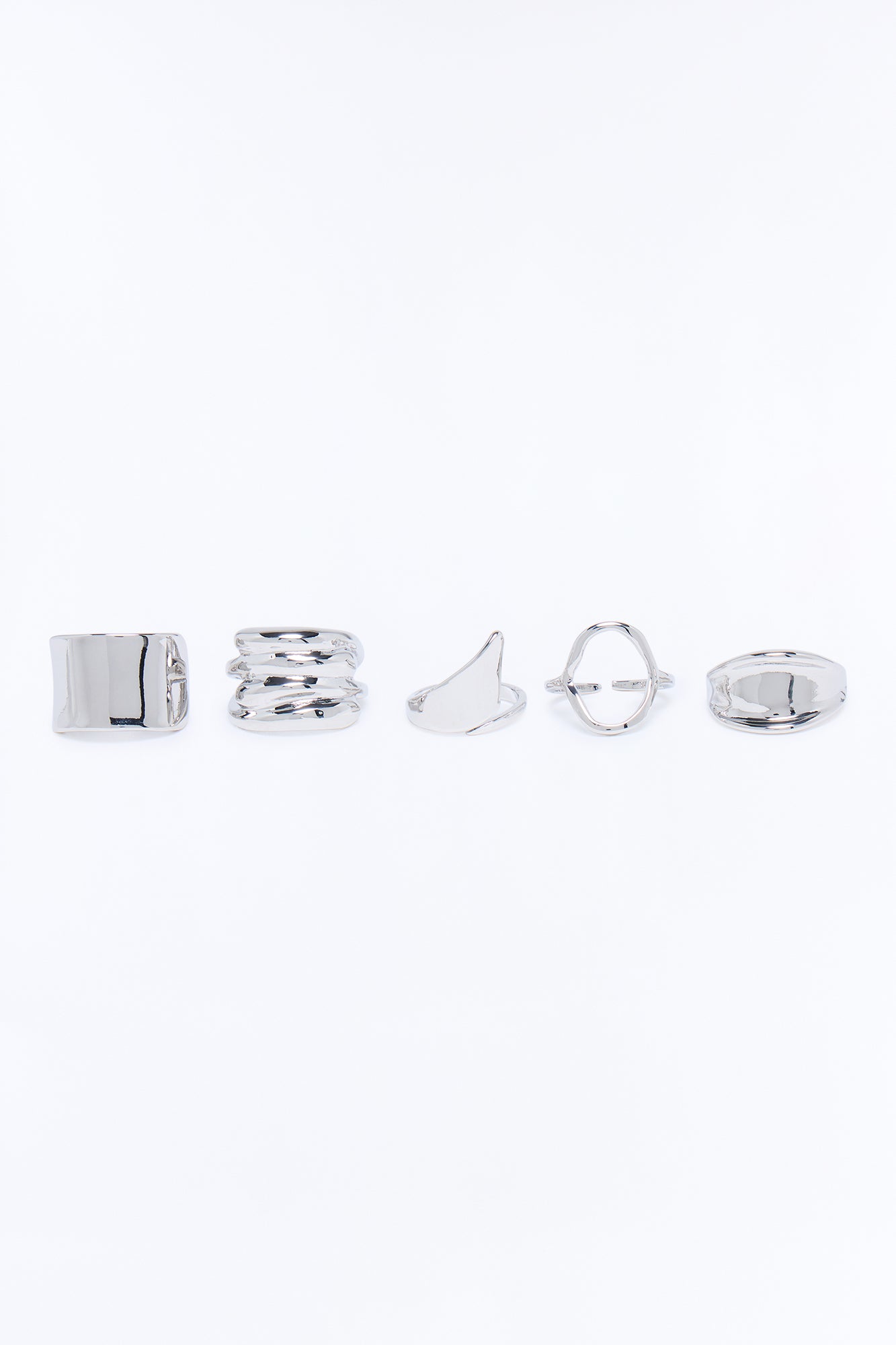 All Day Every Day 5 Piece Ring Set - Silver