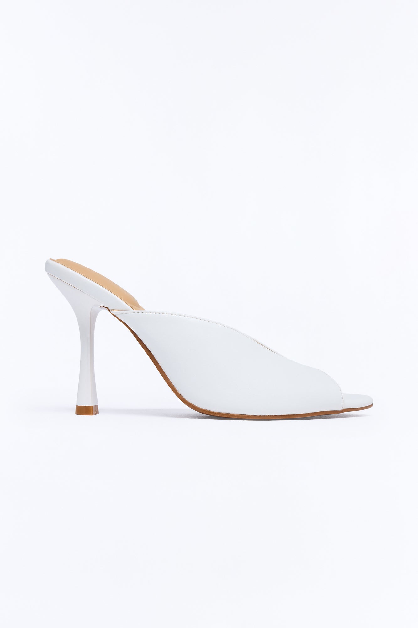 Delphine Peep Toe Heels - White