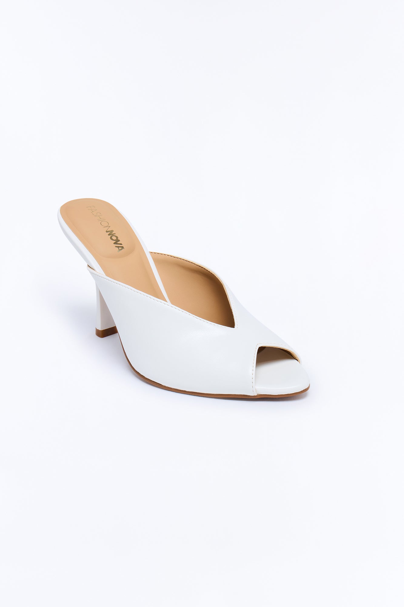 Delphine Peep Toe Heels - White