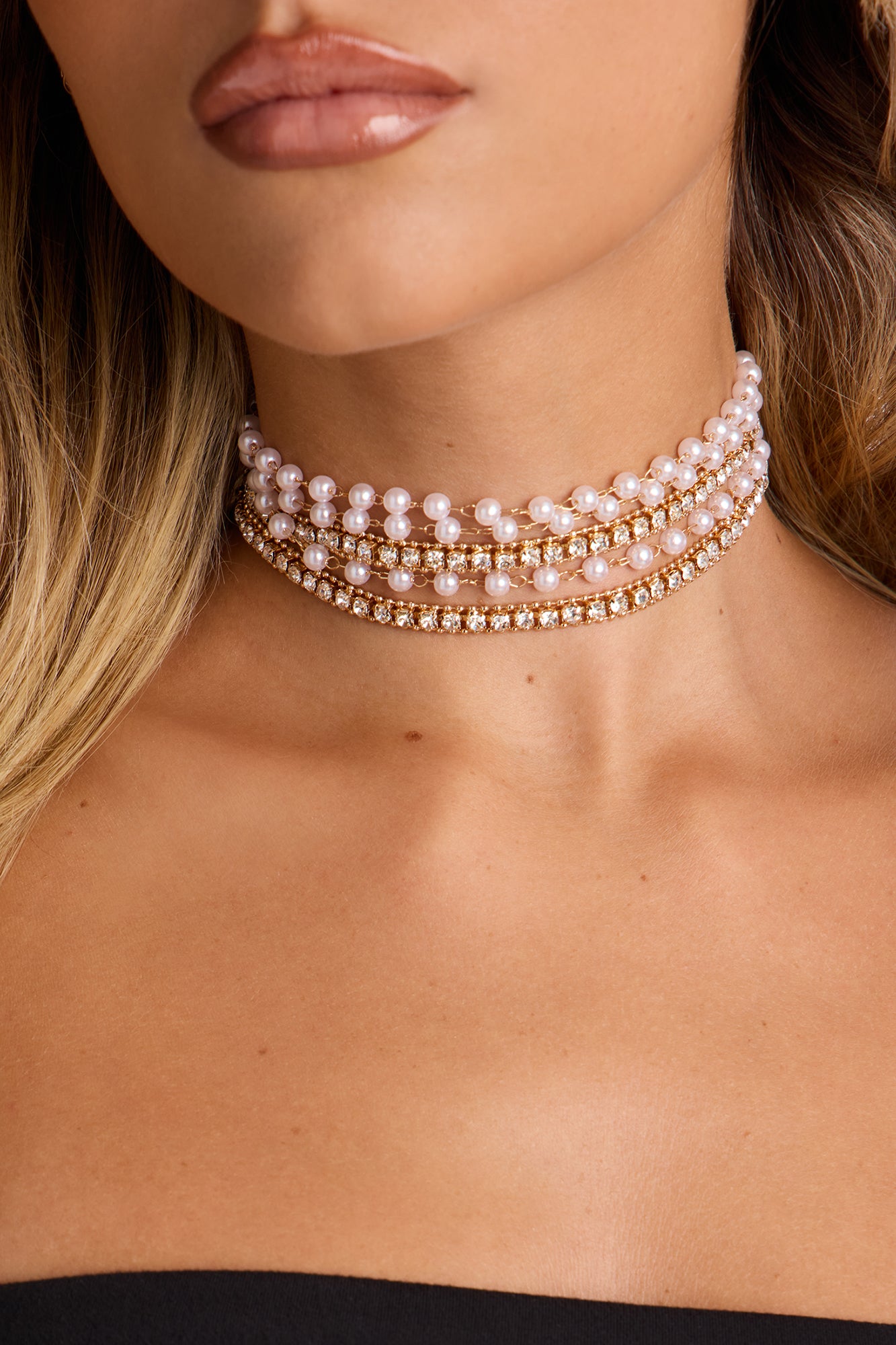 Hollywood Glam Choker - Gold