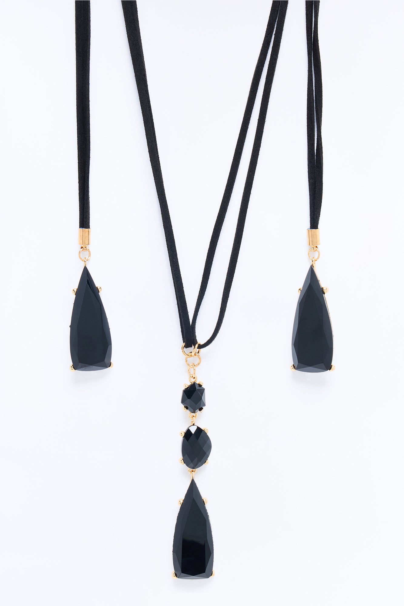 Meeting Point Wrap Necklace - Black