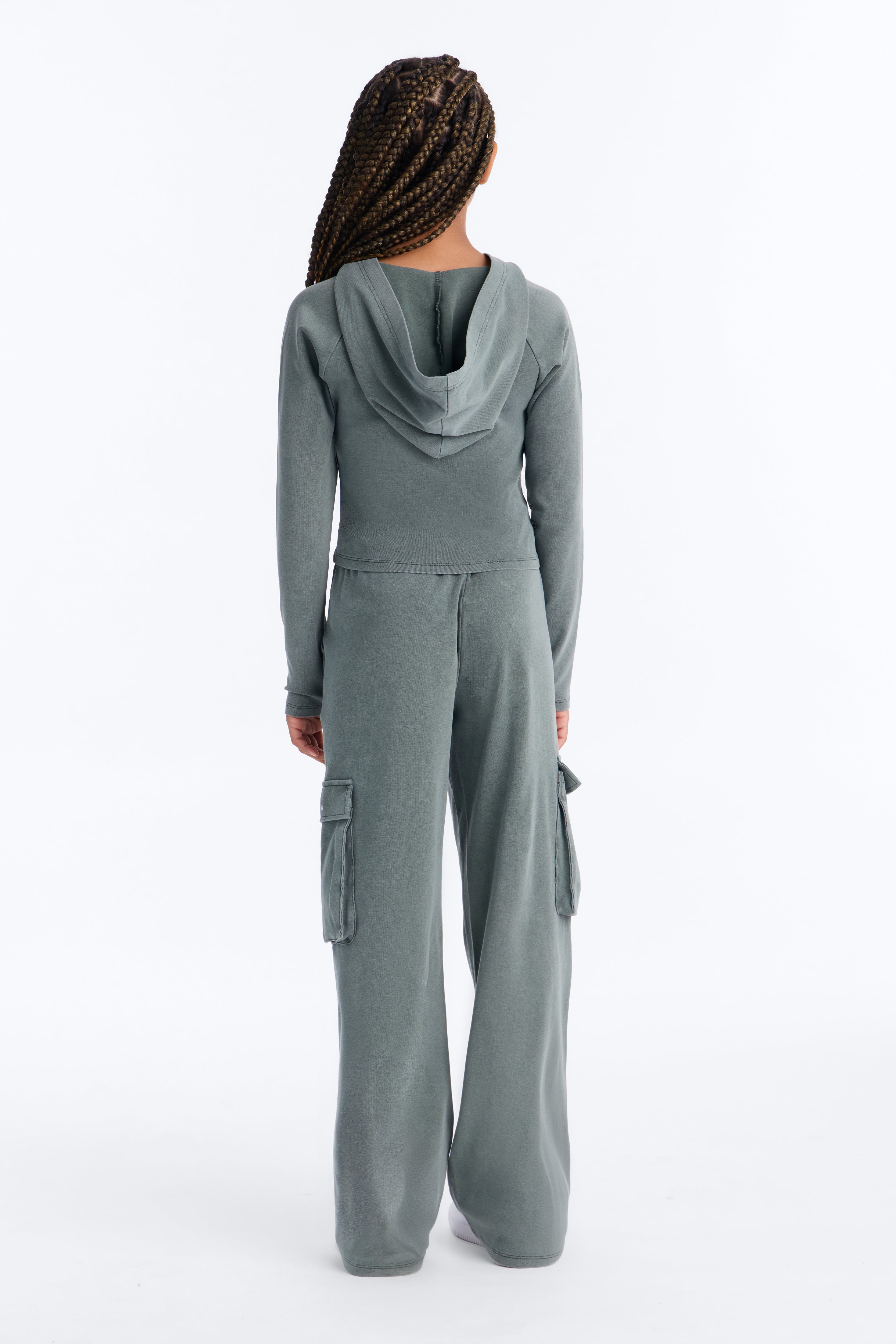 Mini Keep It Casual Washed Pant Set - Olive