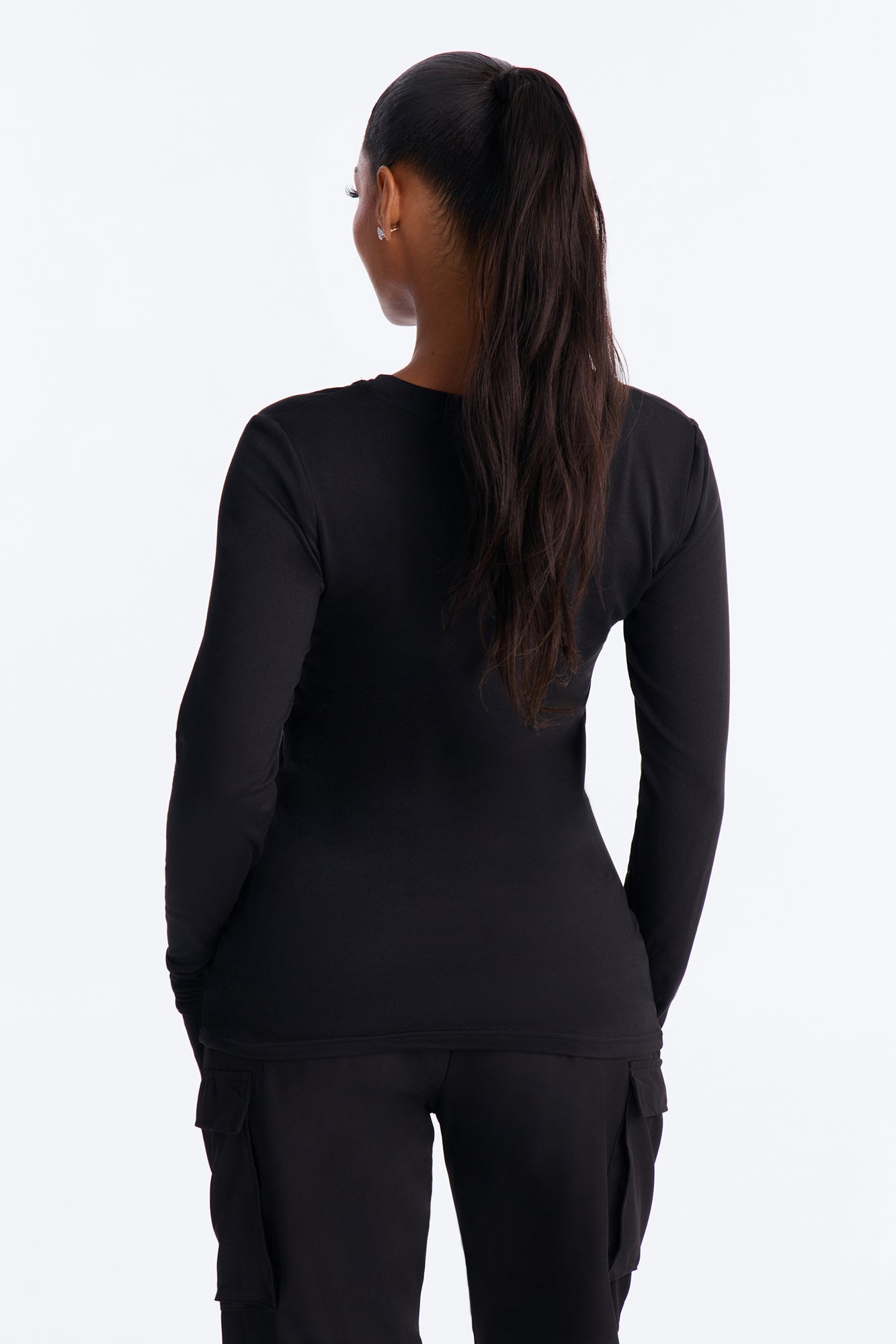Shift Ready Under Scrub Top - Black