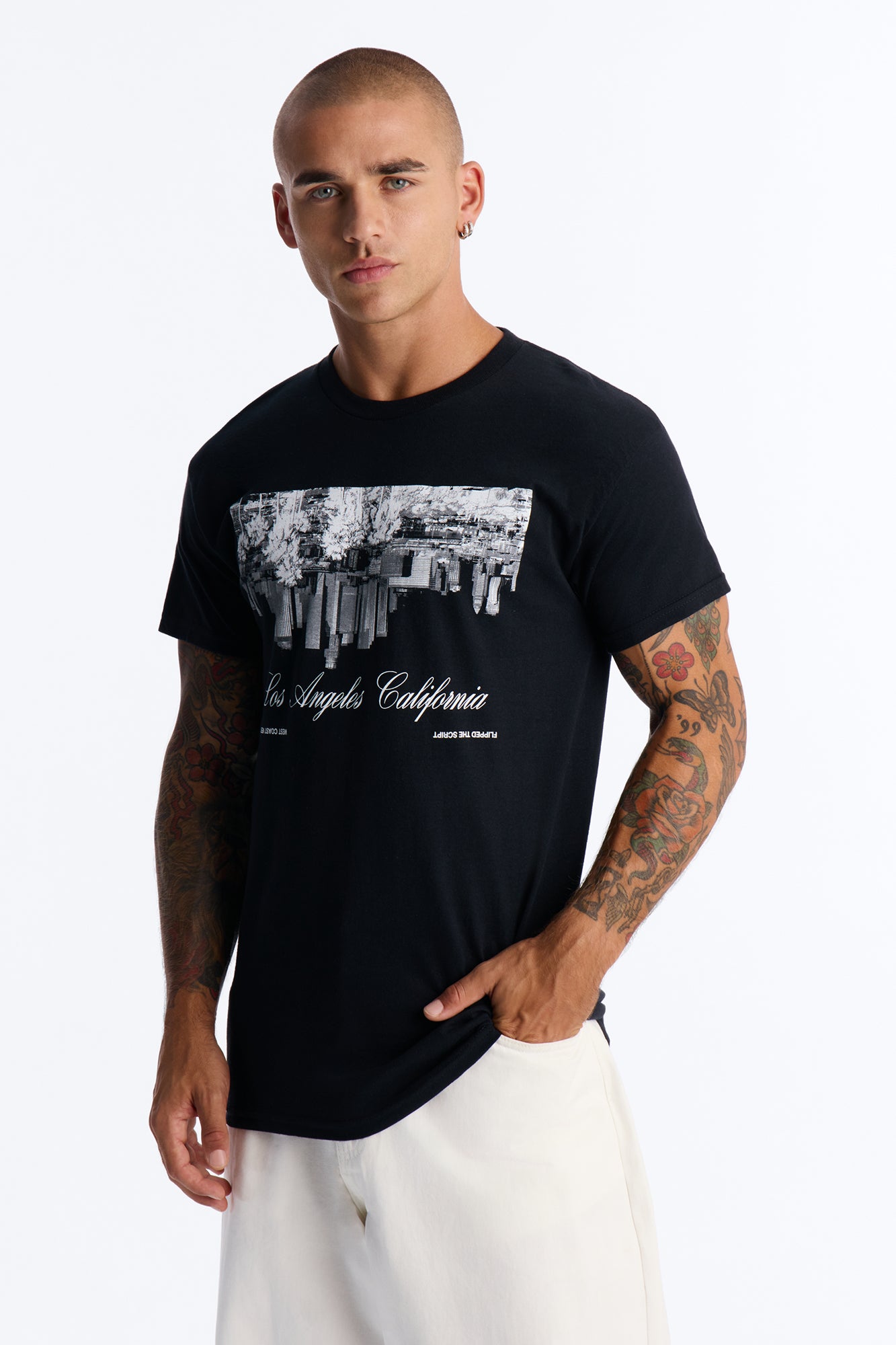Los Angeles Flipped The Script Short Sleeve Tee - Black