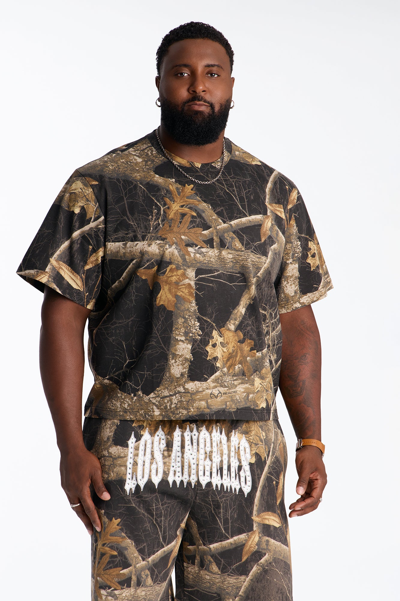 Real Tree Shadow Woven Patch Boxy Short Sleeve Tee - Camouflage